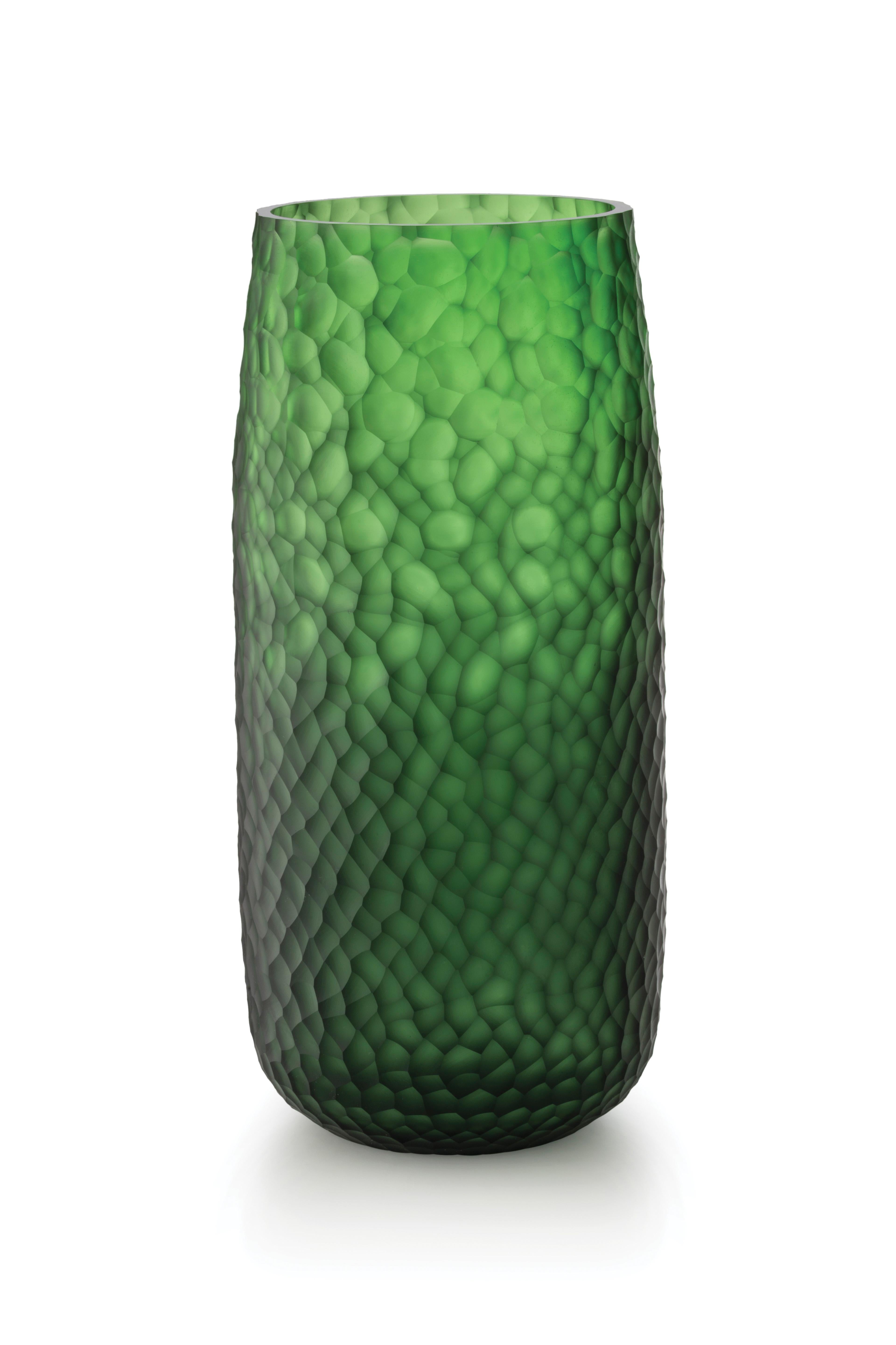 Green (D6052) Large Battuti Vase in Murano Glass by Salviati