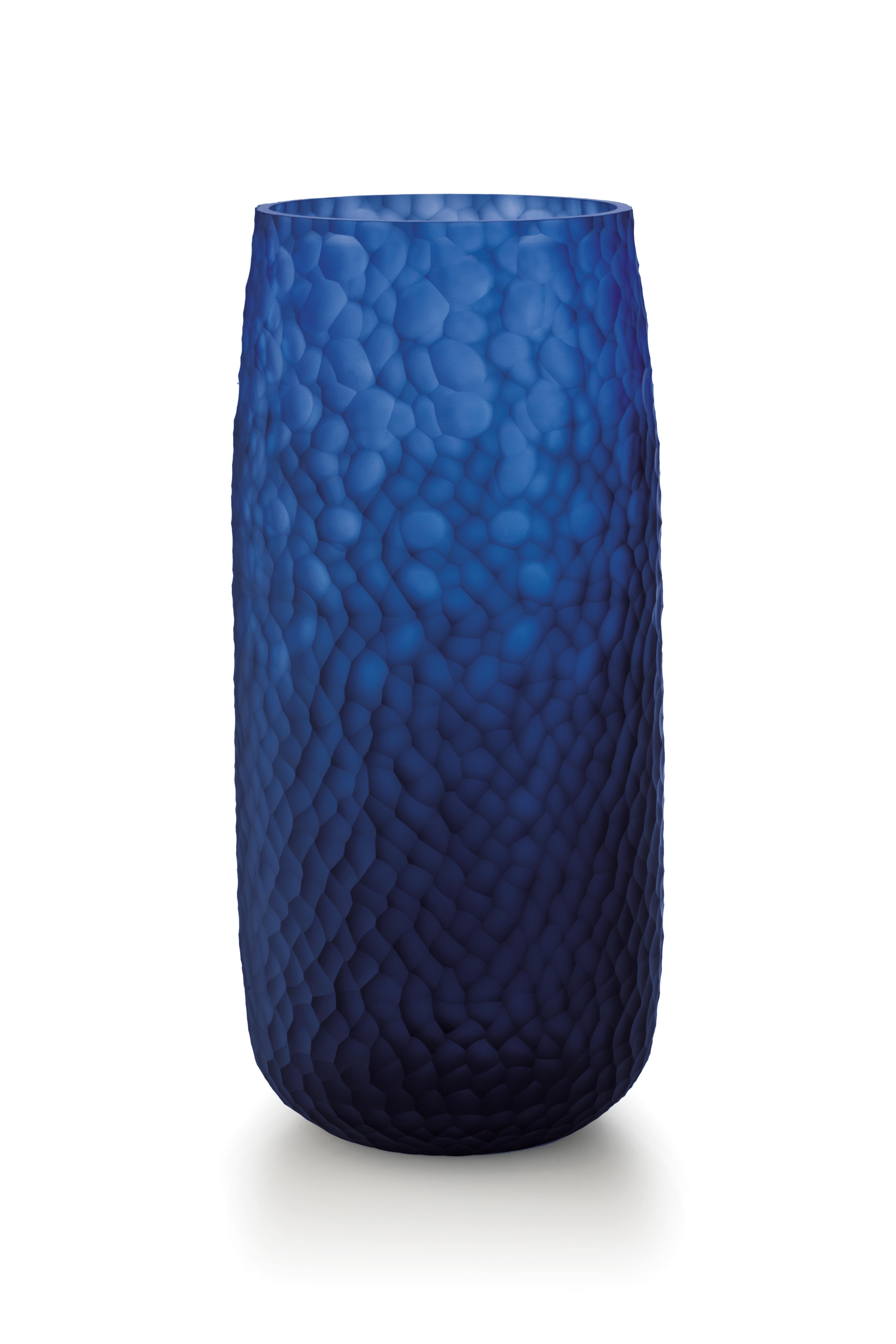 Blue (D6053) Large Battuti Vase in Murano Glass by Salviati