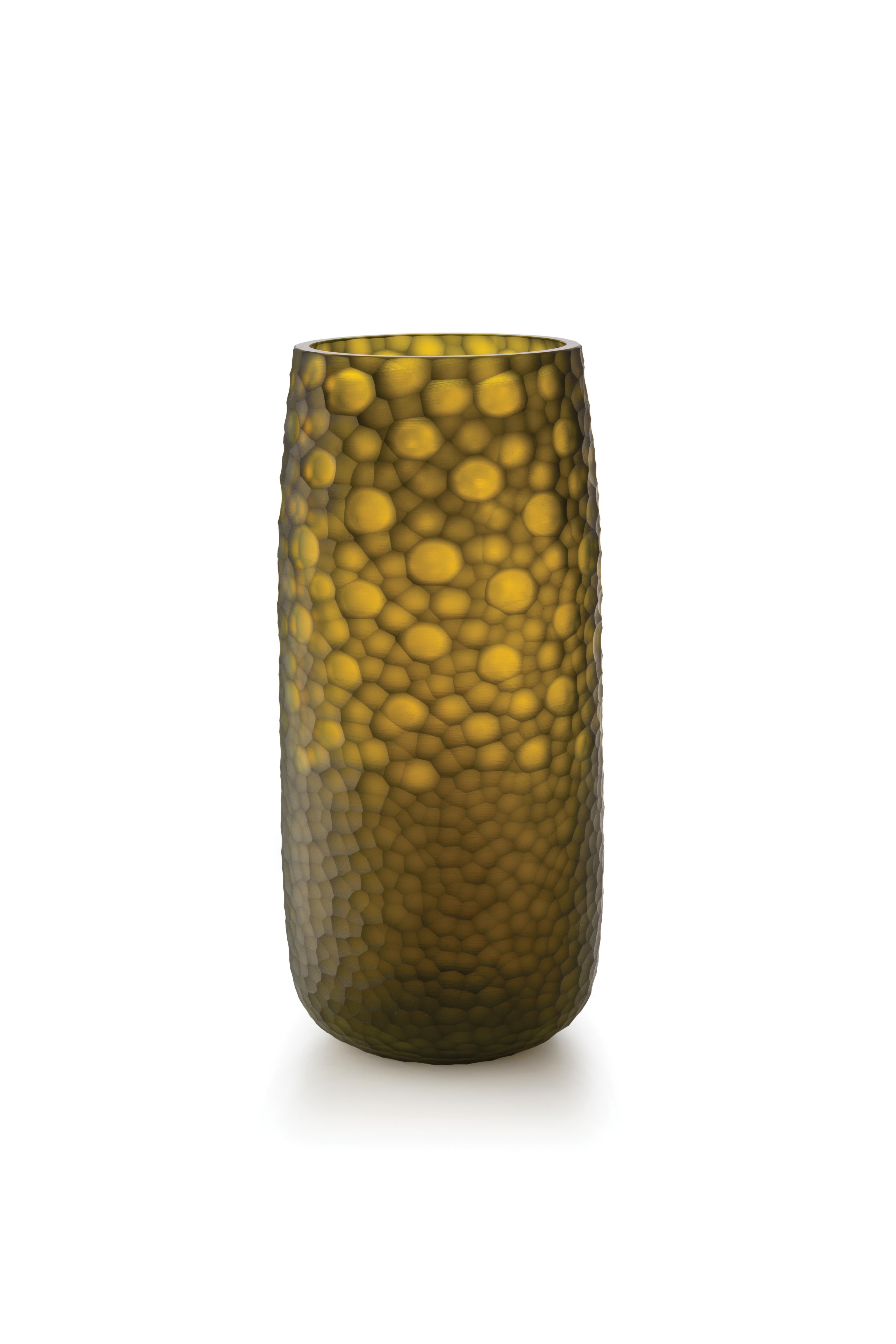 Yellow (D6058) Medium Battuti Vase in Murano Glass by Salviati