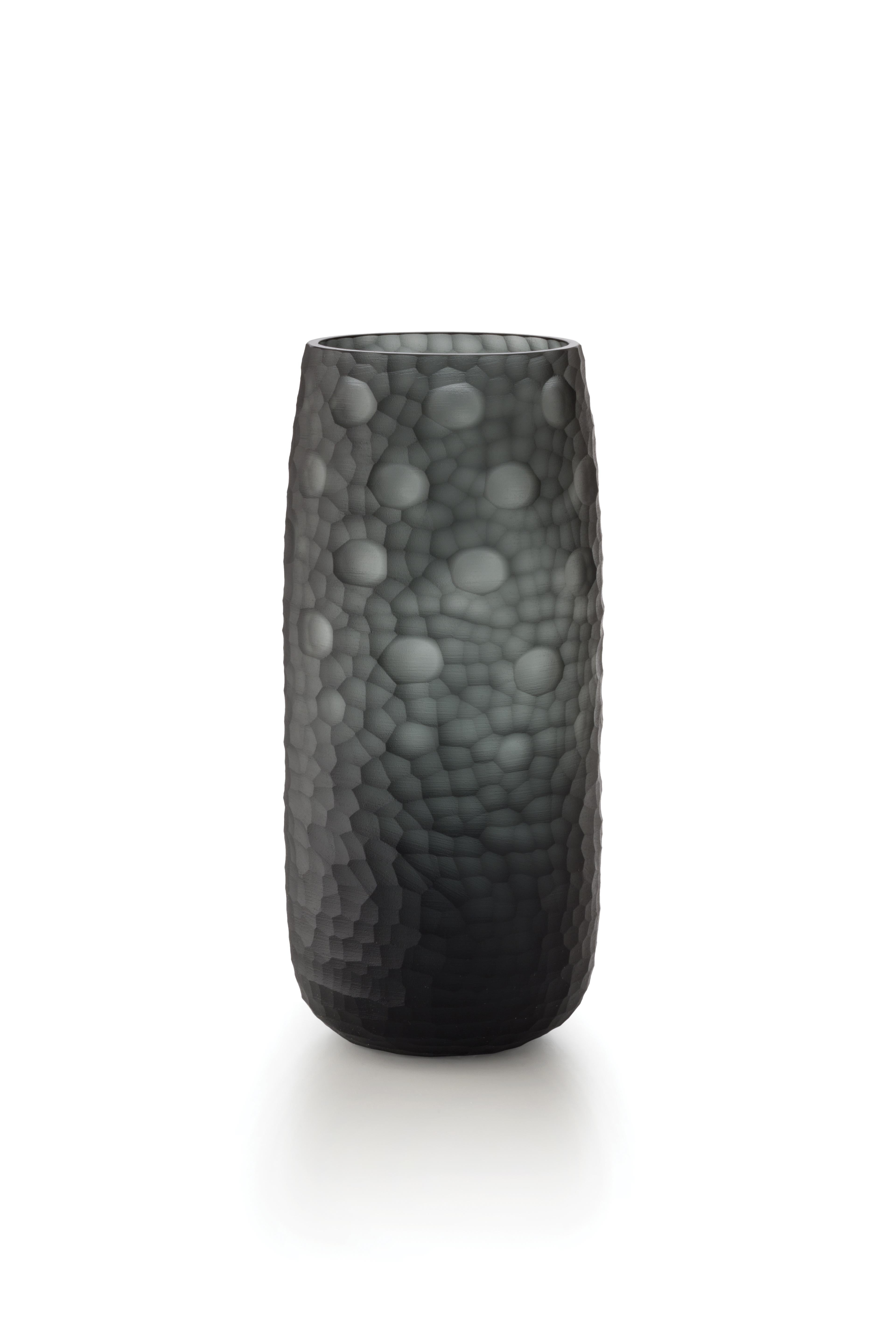 Gray (D6055) Medium Battuti Vase in Murano Glass by Salviati