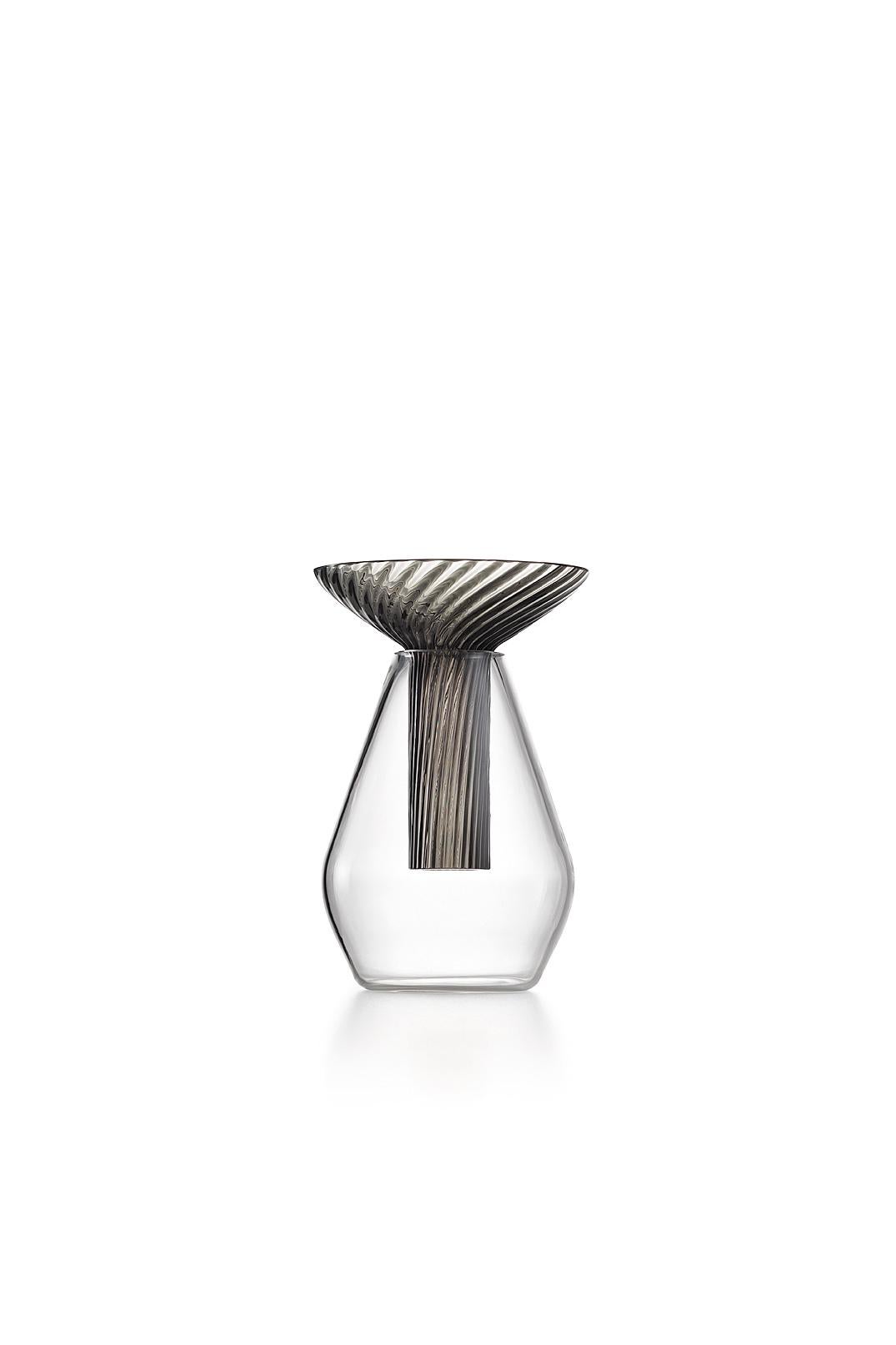 Gray (007GA00RS) Small Calici Vase in Murano Glass by Federico Peri