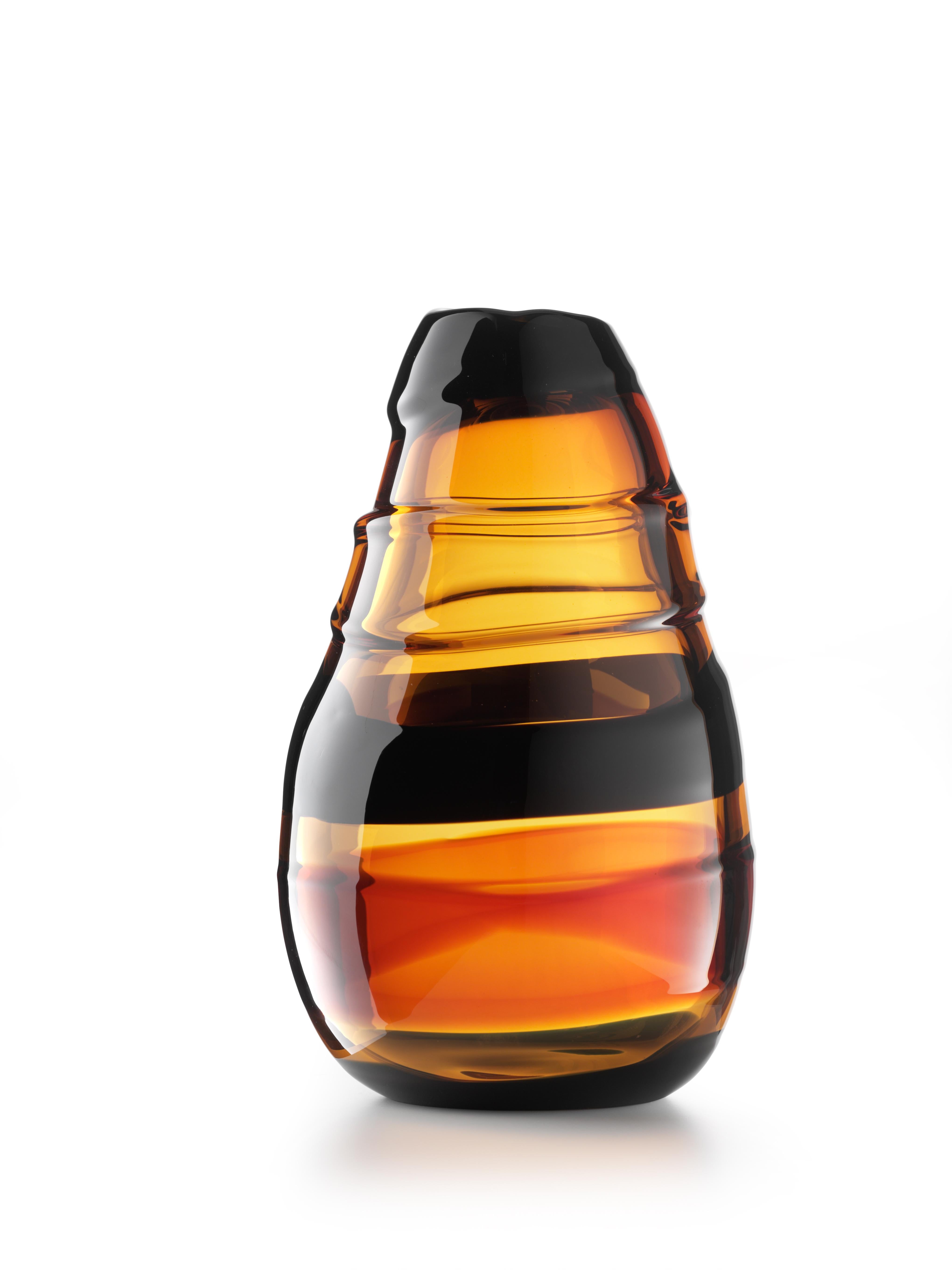 Brown (02381) Extra Large Tall Sassi Vases in Hand-Blown Murano Glass by Luciano Gaspari