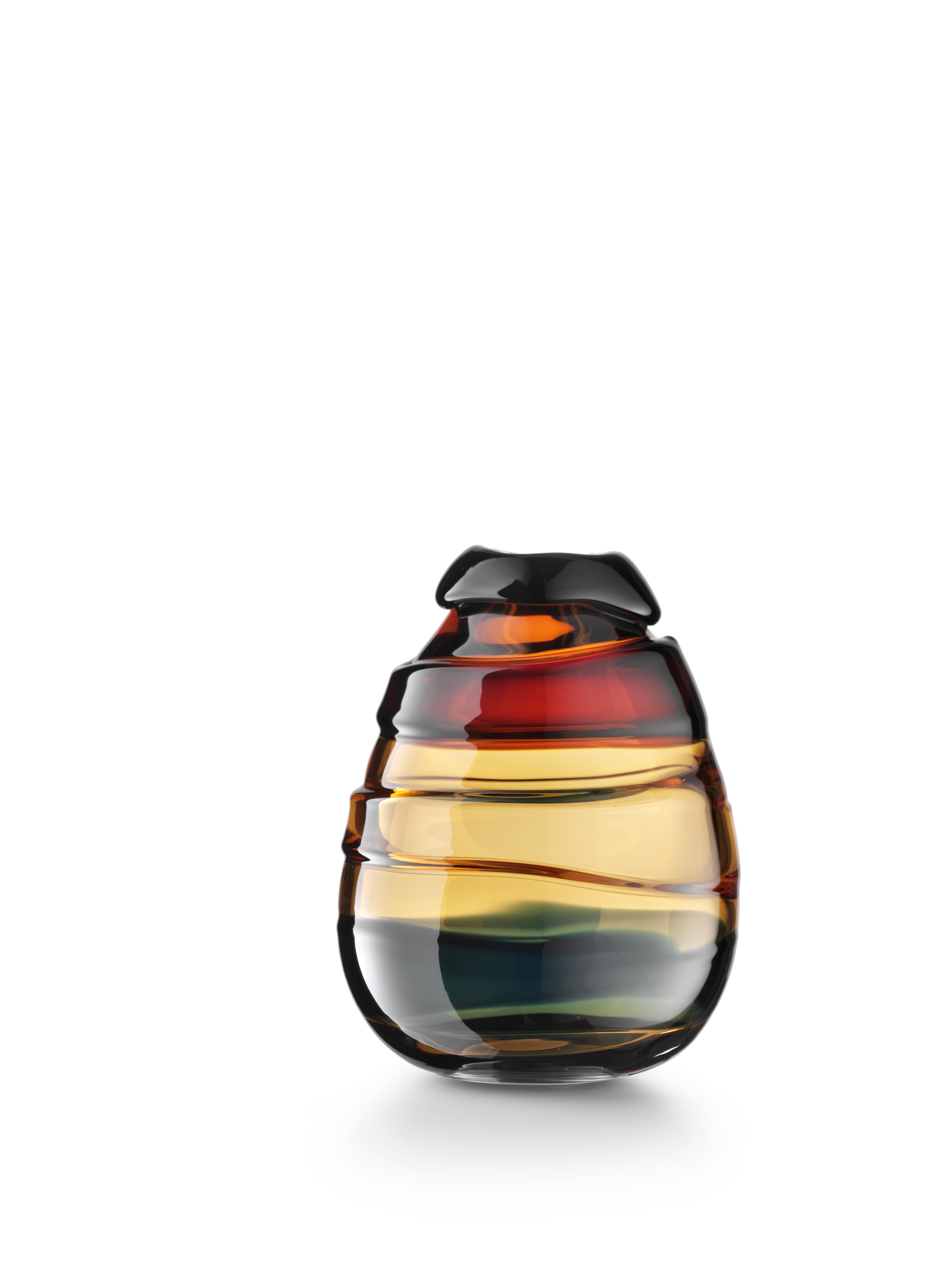 Brown (02382) Extra Large Medium Sassi Vases in Hand Blown Murano Glass by Luciano Gaspari