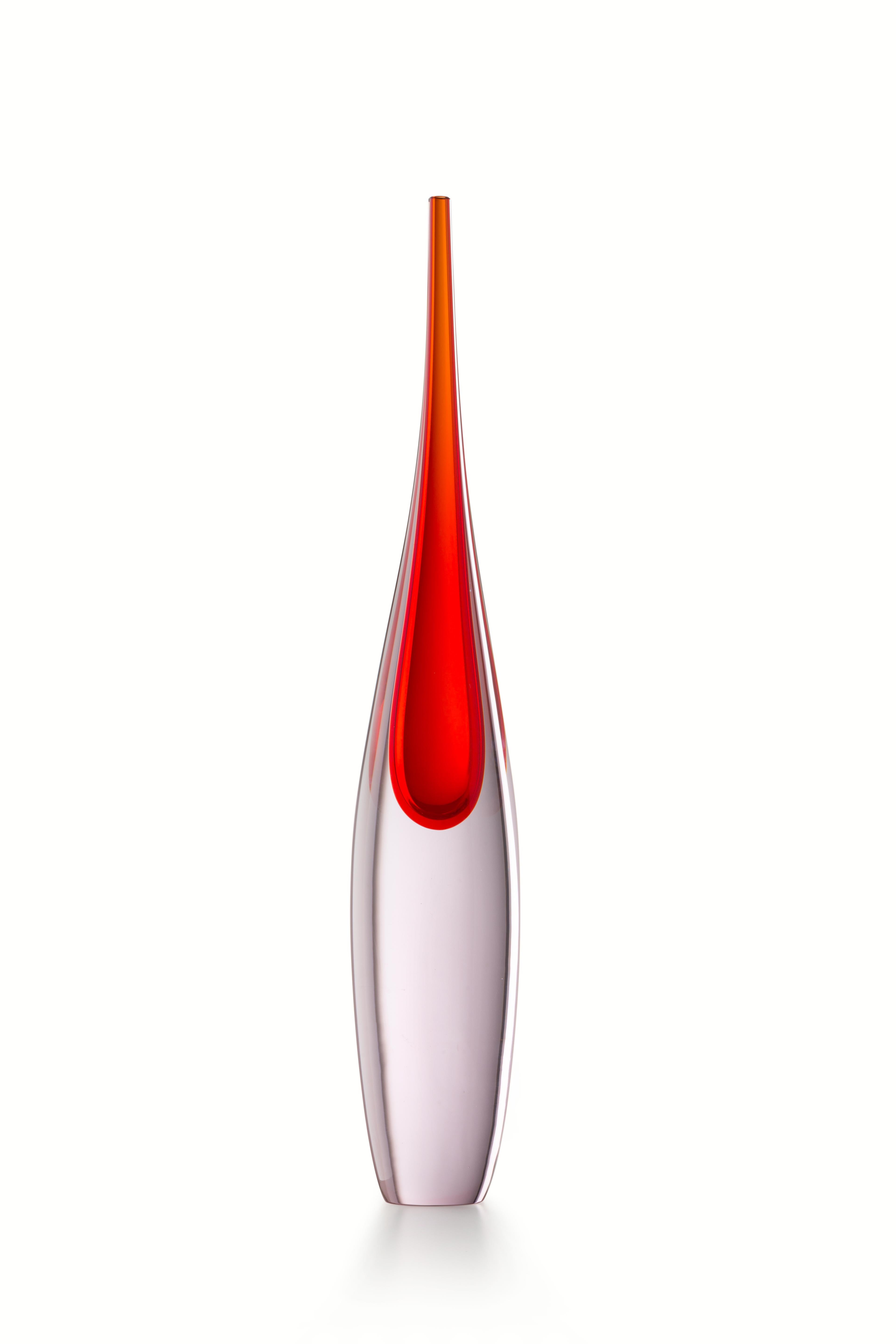 For Sale: Red (01986) Medium Pinnacoli Rosa Murano Glass Vase by Luciano Gaspari