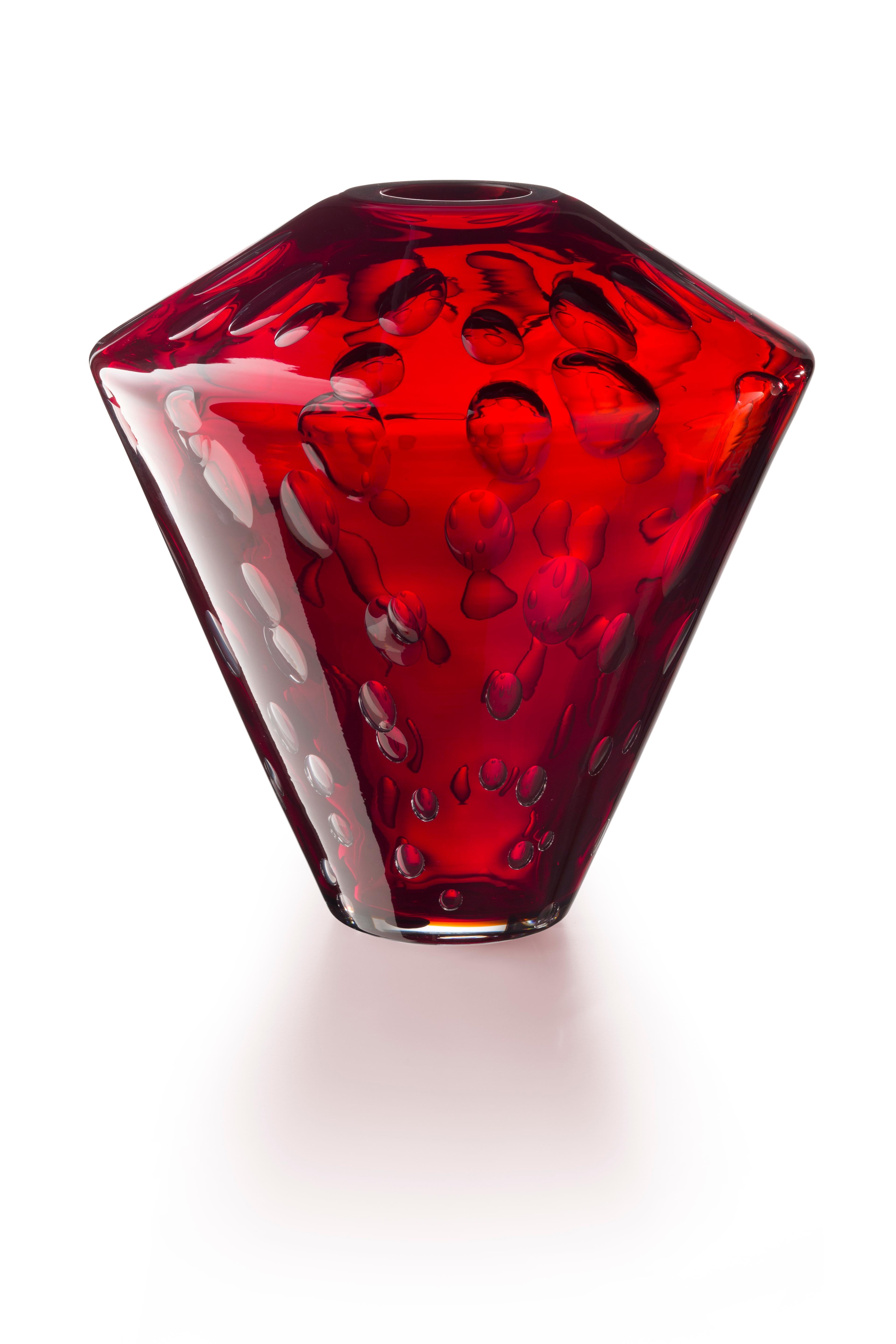 For Sale: Red (01436) Medium Millebolle Murano Glass Vases by Luca Nichetto