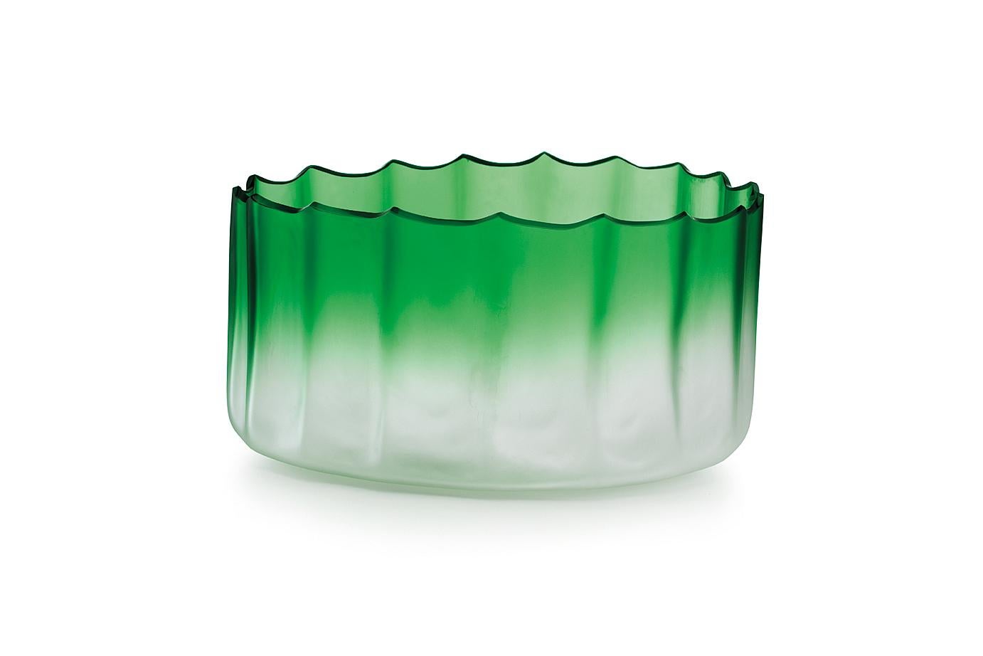 Green (017VE00SL) Large Mare Coppo Satinato in Murano Glass by Davide Bruno