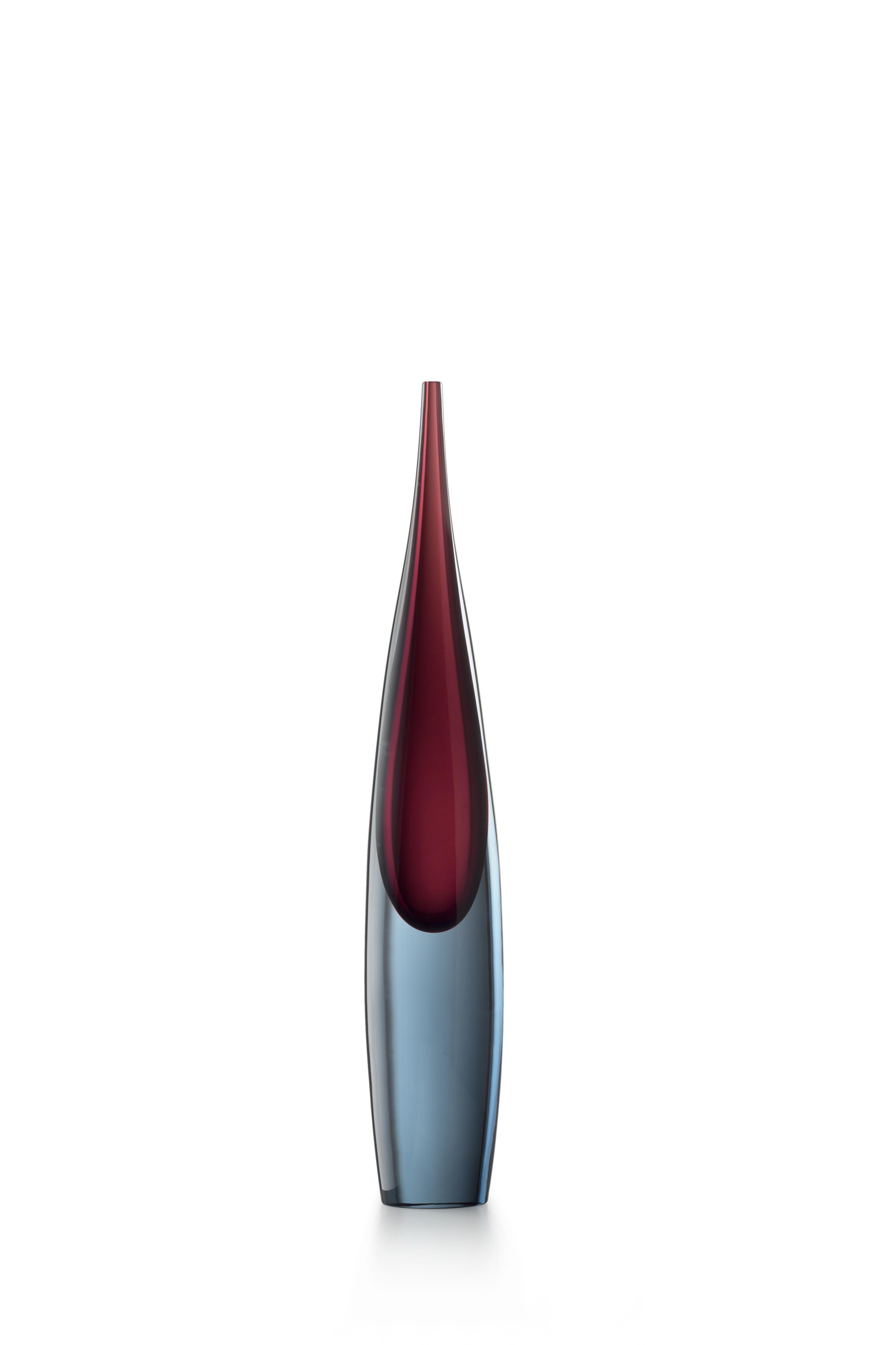 Purple (01948) Small Pinnacoli Grigio Murano Glass Vase by Luciano Gaspari