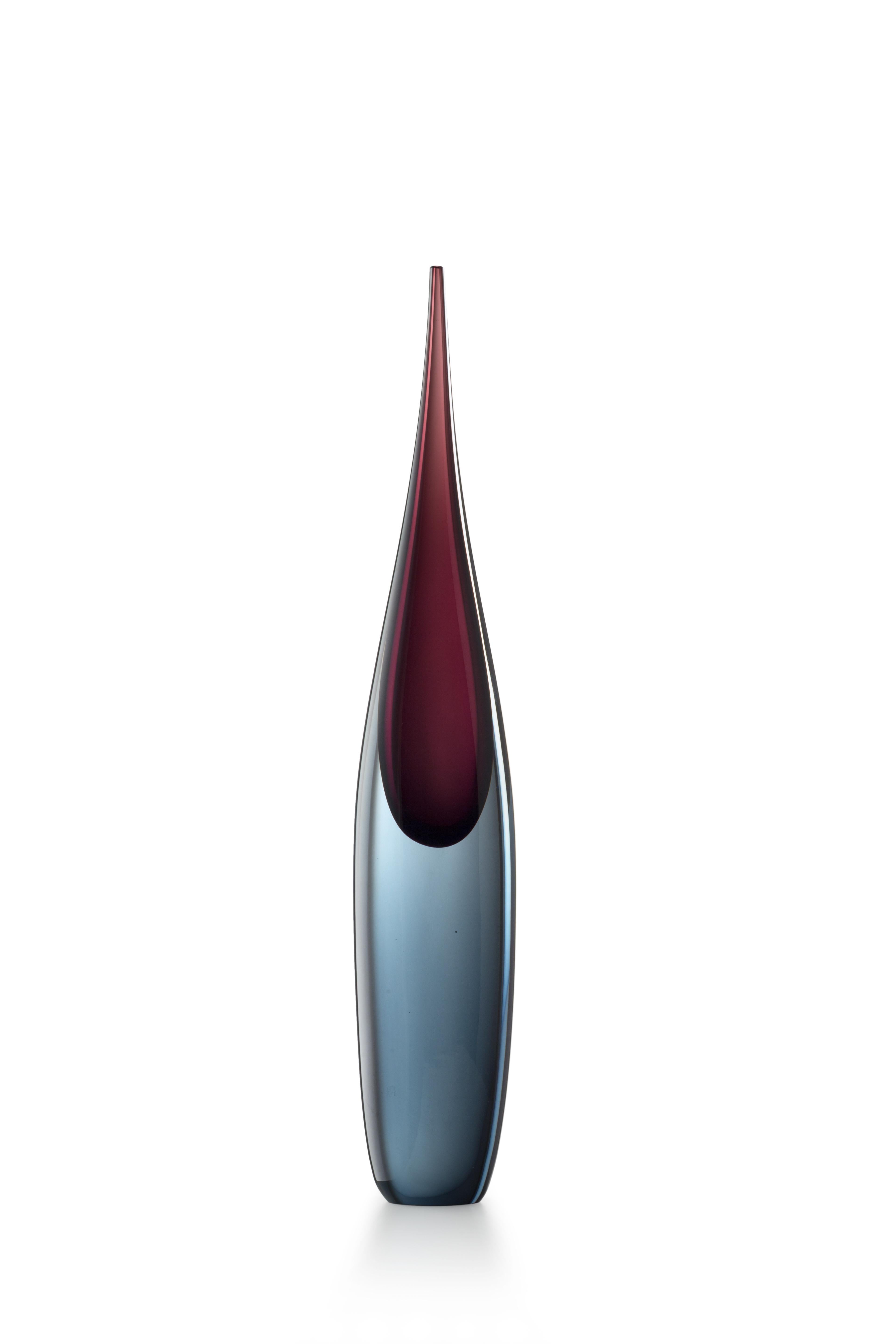 For Sale: Purple (01947) Medium Pinnacoli Grigio Murano Glass Vase by Luciano Gaspari
