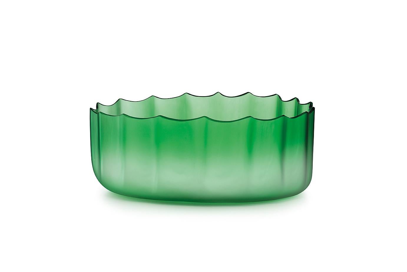 Green (017VE00SS) Small Mare Coppo Satinato in Murano Glass by Davide Bruno