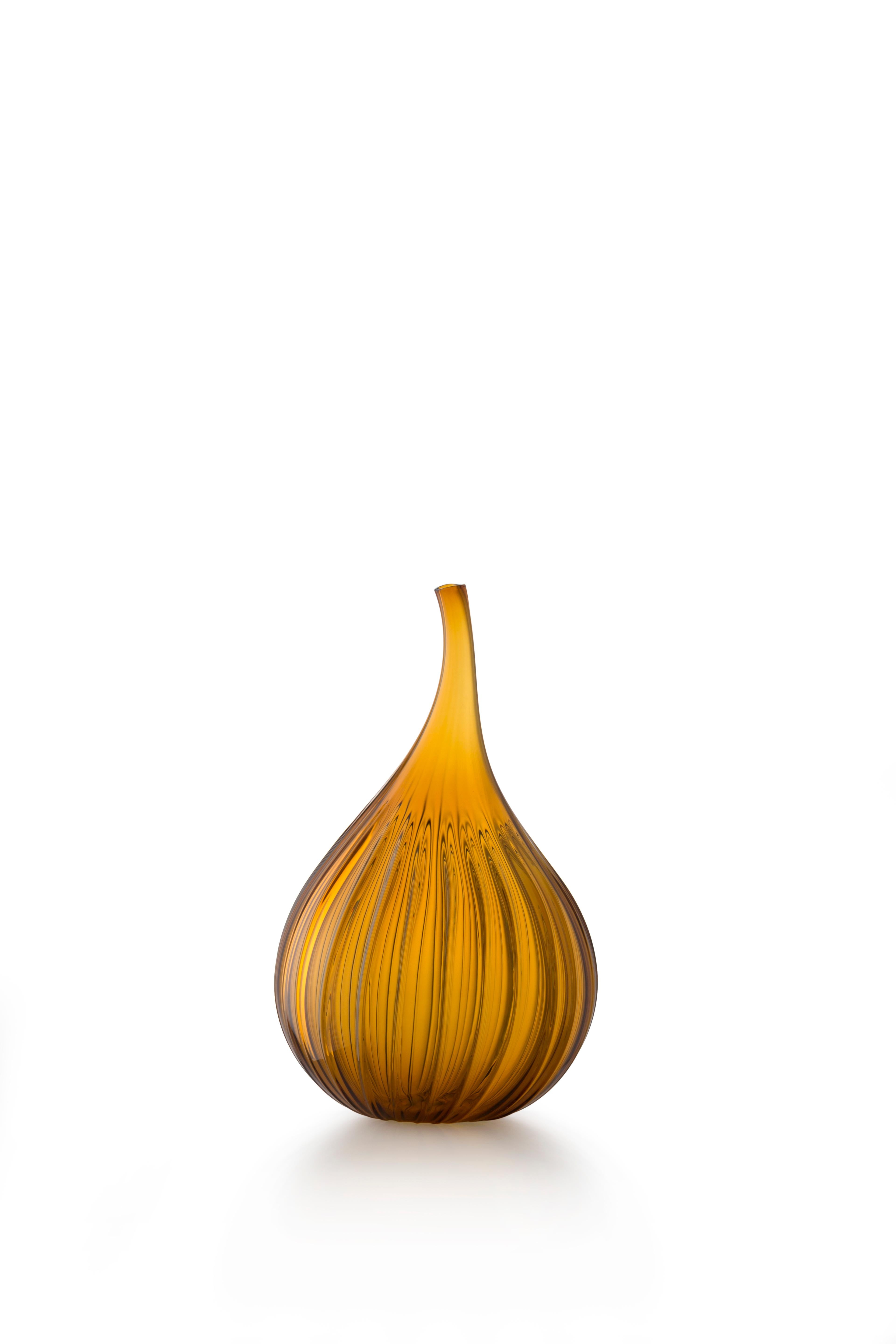 Im Angebot: Lucido-Vase mit Tropfen aus Muranoglas von Renzo Stellon, Gold (19117)