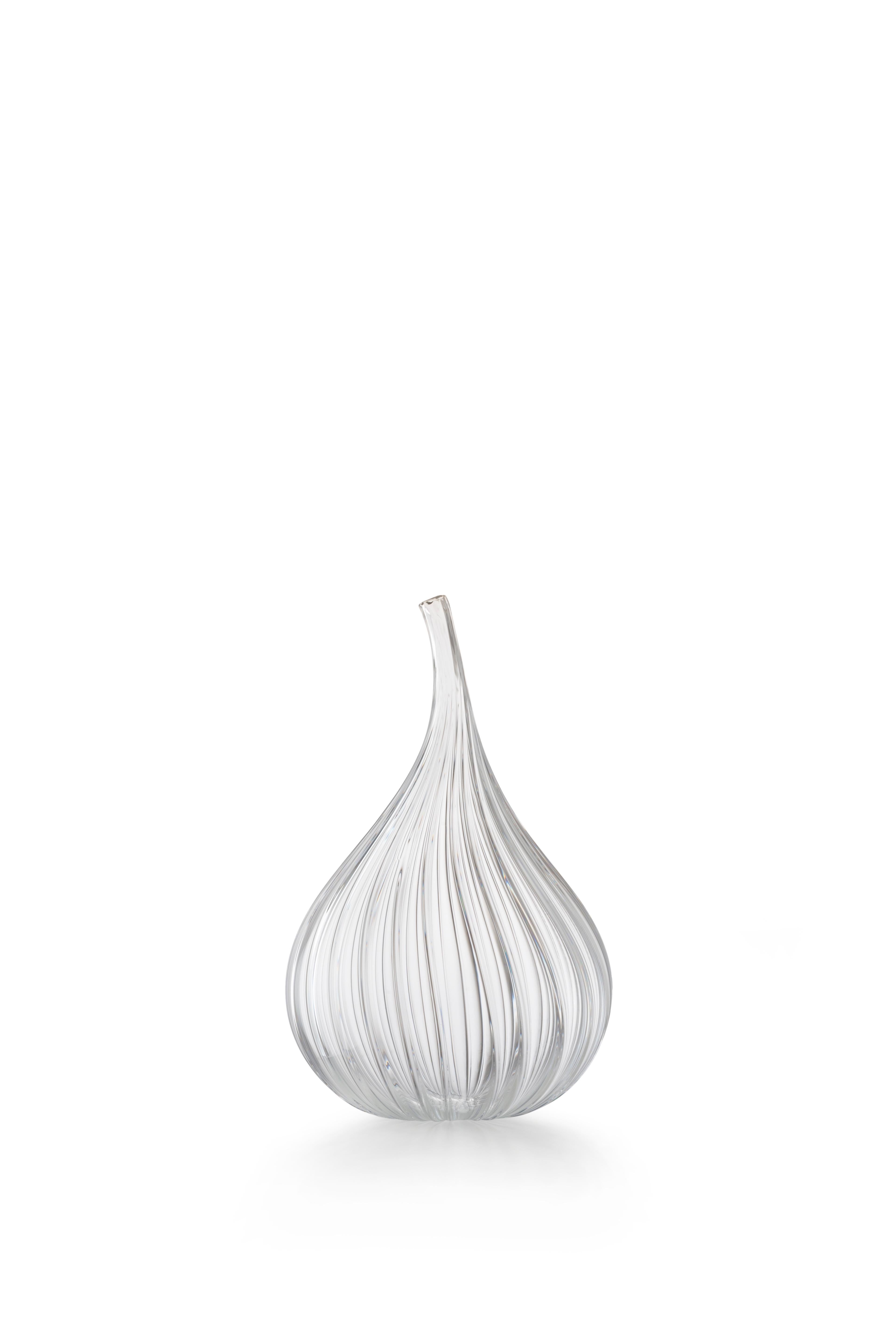 Im Angebot: Lucido-Vase mit Tropfen aus Muranoglas von Renzo Stellon, Clear (19125)
