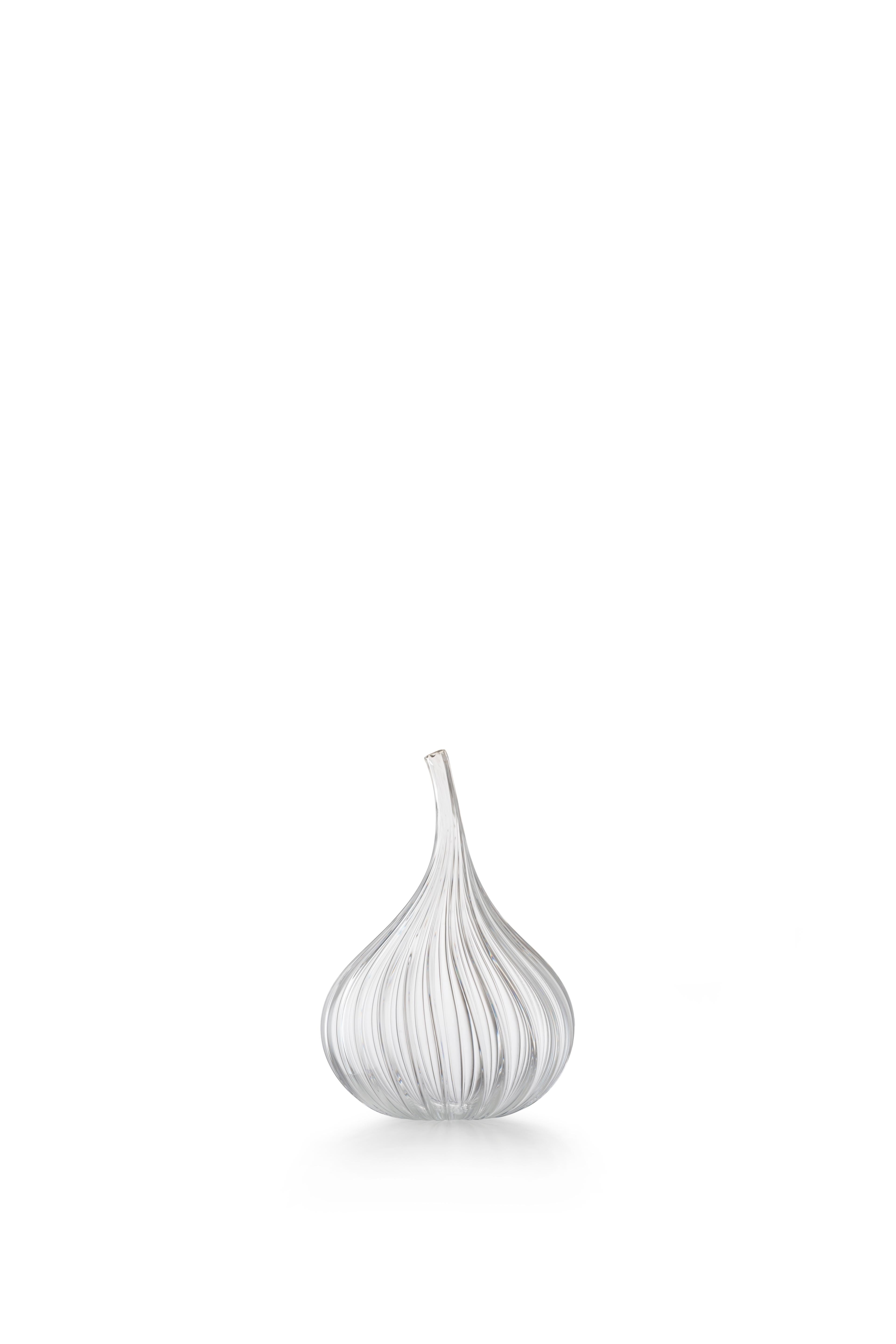 Im Angebot: Kleine tropfenförmige Vase Lucido aus Murano-Glas von Renzo Stellon, Clear (72813)