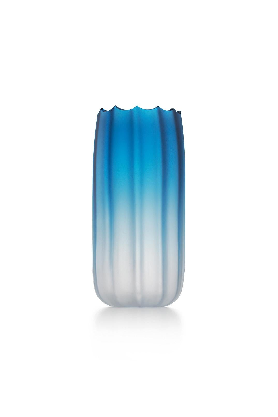 En vente : Blue (016BS00SL) Grande lampe Mare Fonda Satinato en verre de Murano de Davide Bruno