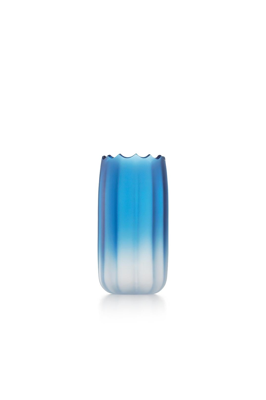 En vente : Blue (016BS00SS) Petite table Mare Fonda Satinato en verre de Murano de Davide Bruno