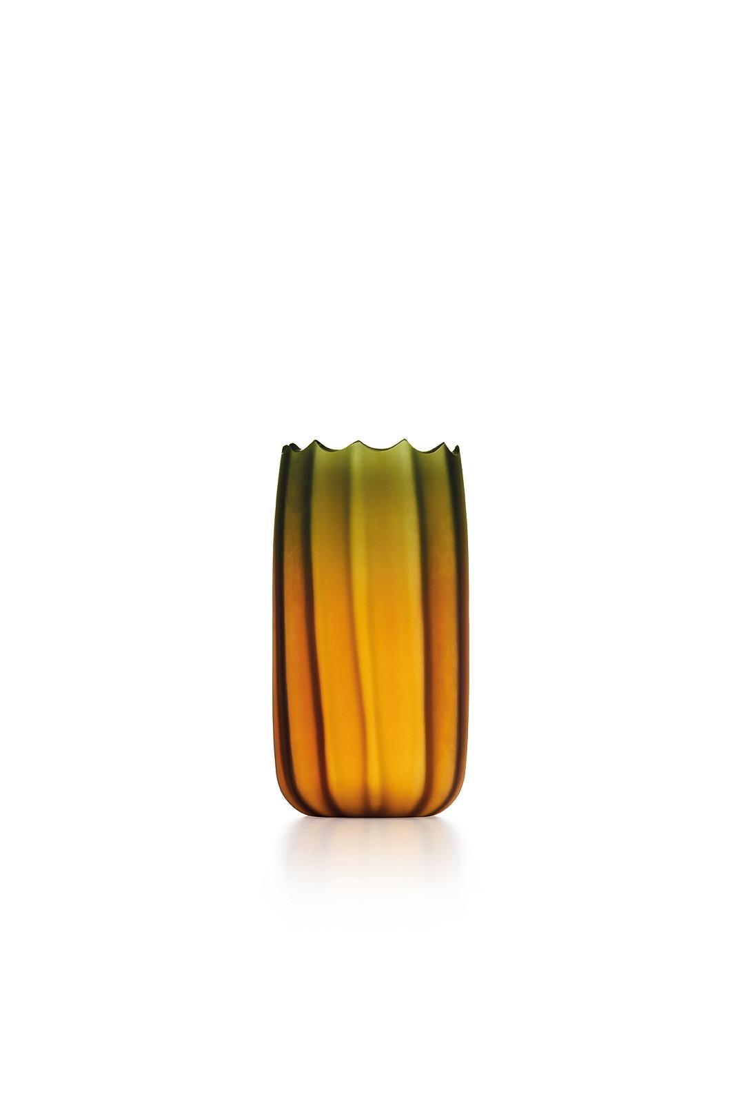 For Sale: Orange (016VRAMSS) Small Mare Fonda Satinato in Murano Glass by Davide Bruno
