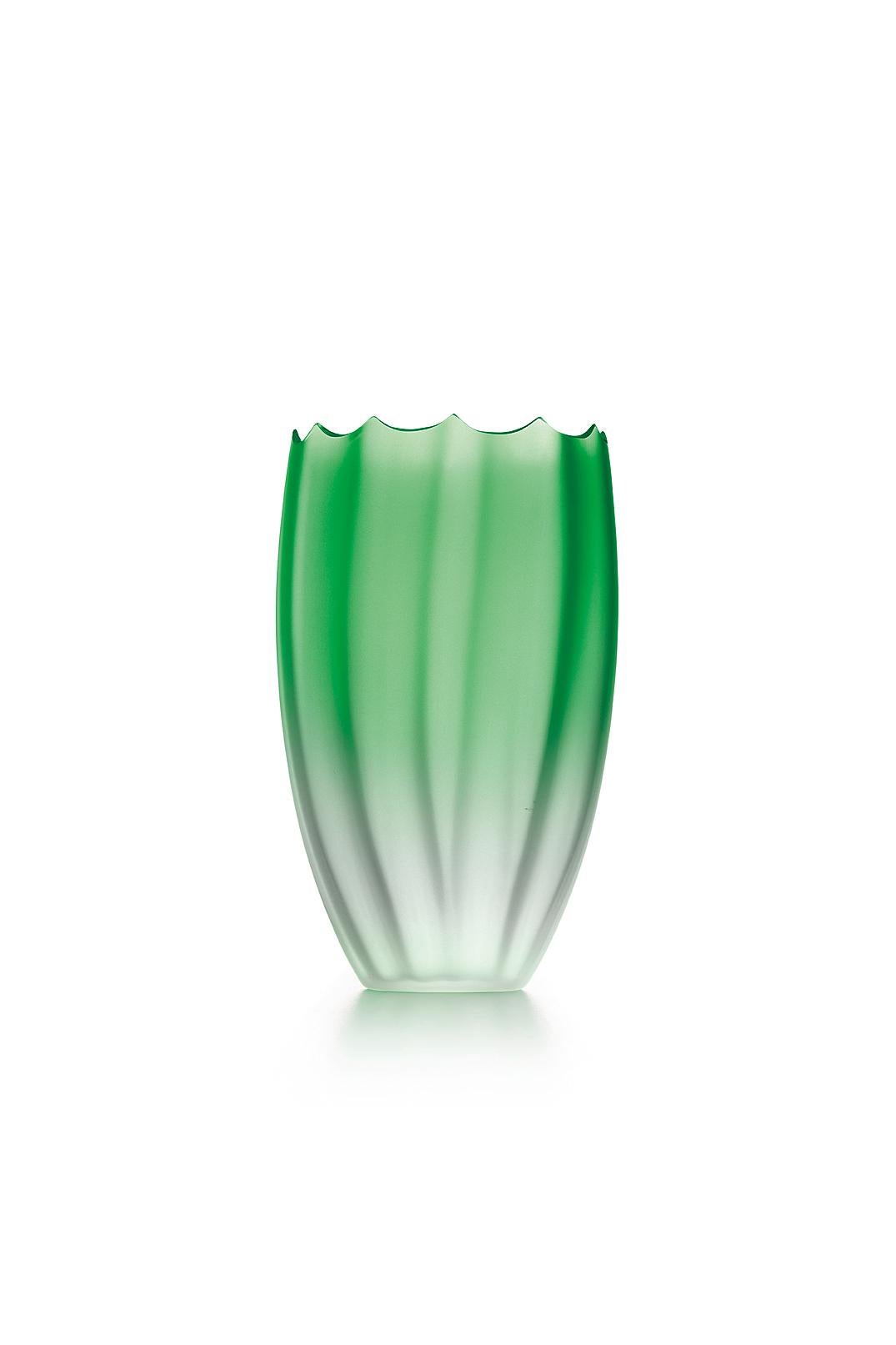 For Sale: Green (015VE00SL) Large Mare Nassa Satinato in Murano Glass by Davide Bruno