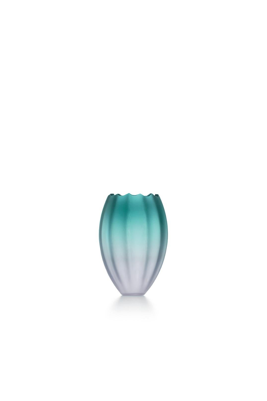 For Sale: Green (015VPALSS) Small Mare Nassa Satinato in Murano Glass by Davide Bruno