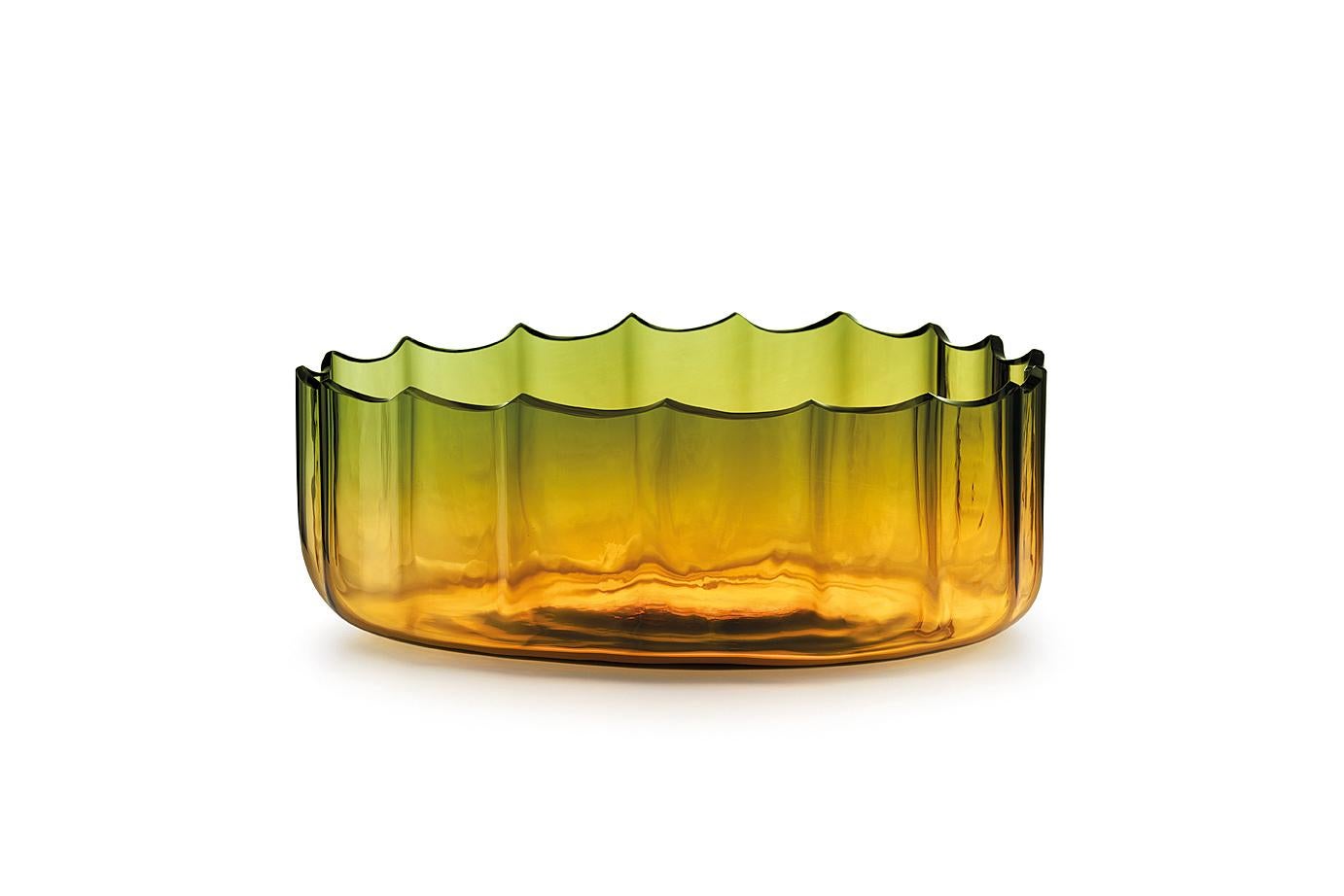 For Sale: Orange (017VRAMLS) Small Mare Coppo Lucido in Murano Glass by Davide Bruno