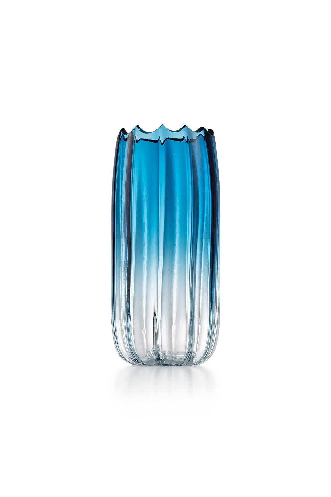 Blue (016BS00LL) Large Mare Fonda Lucido in Murano Glass by Davide Bruno