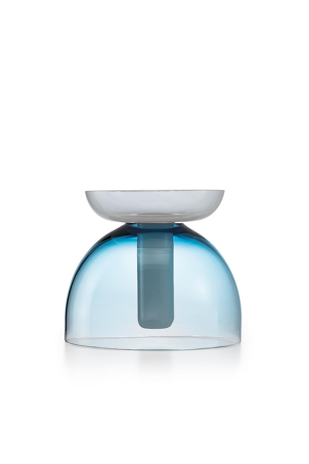 Blue (014BSBOLM) Medium Tabarro Centerpiece in Murano Glass by Alberto Lago