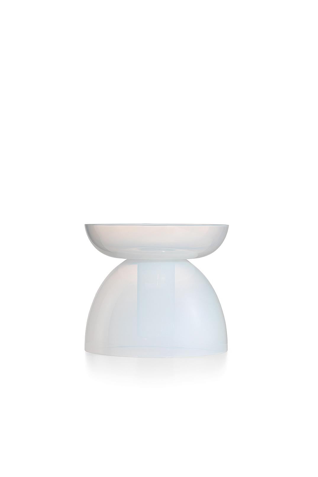 White (014BOBOLS) Small Tabarro Centerpiece in Murano Glass by Alberto Lago