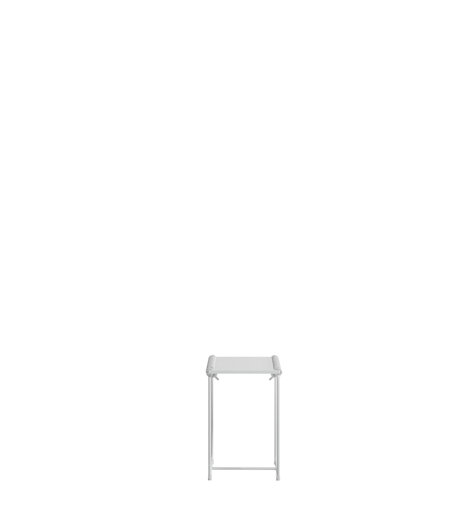 For Sale: White (RAL9016/whiterope.jpg) Gandia Blasco Textile Low Stool in Steel by Ana Llobet 2