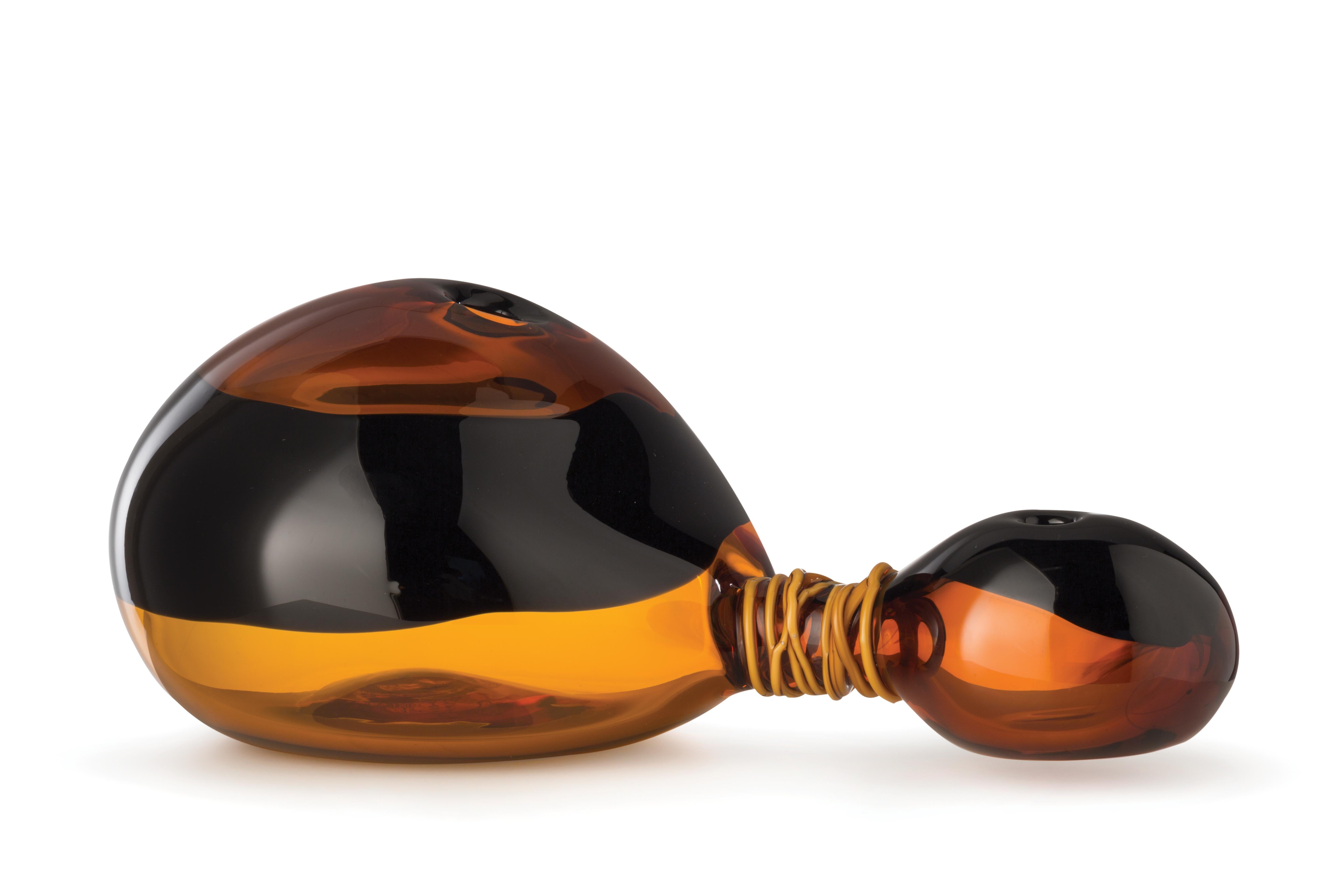 For Sale: Brown (01920) Helios Murano Glass Vase by Luciano Gaspari
