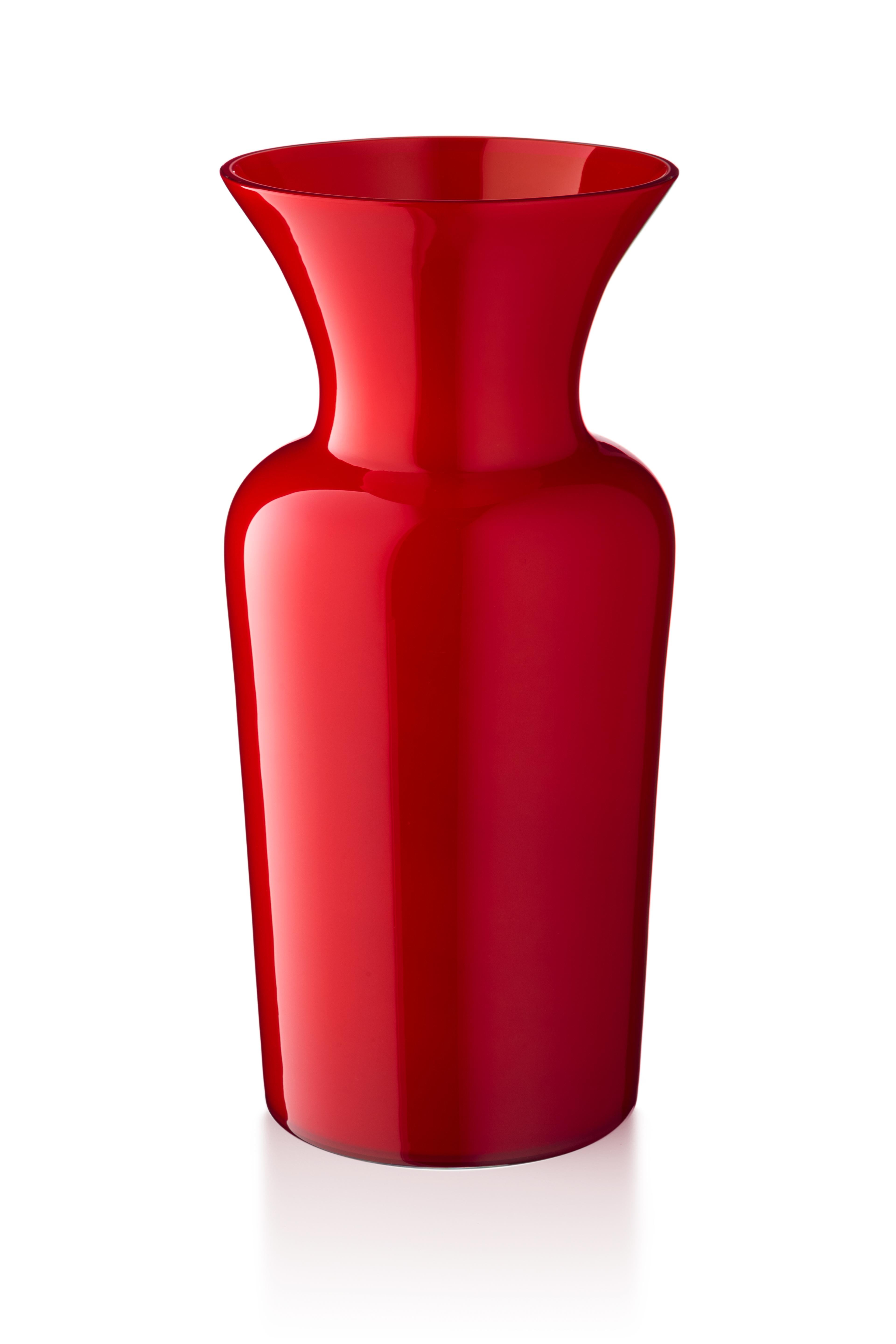 For Sale: Red (10000) Large Profili Sword Lily Murano Glass Vase by Anna Gili