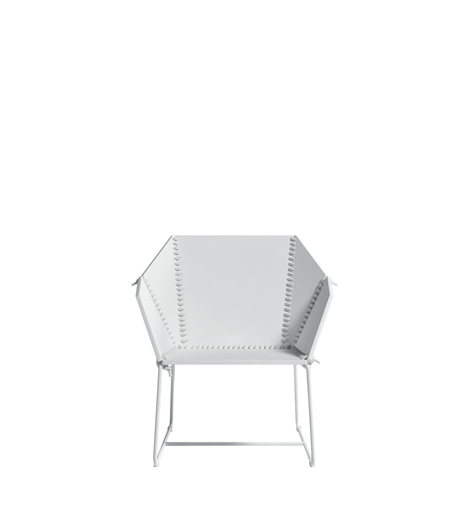 For Sale: White (RAL9016/whiterope.jpg) Gandia Blasco Textile Club Armchair in Steel by Ana Llobet 2
