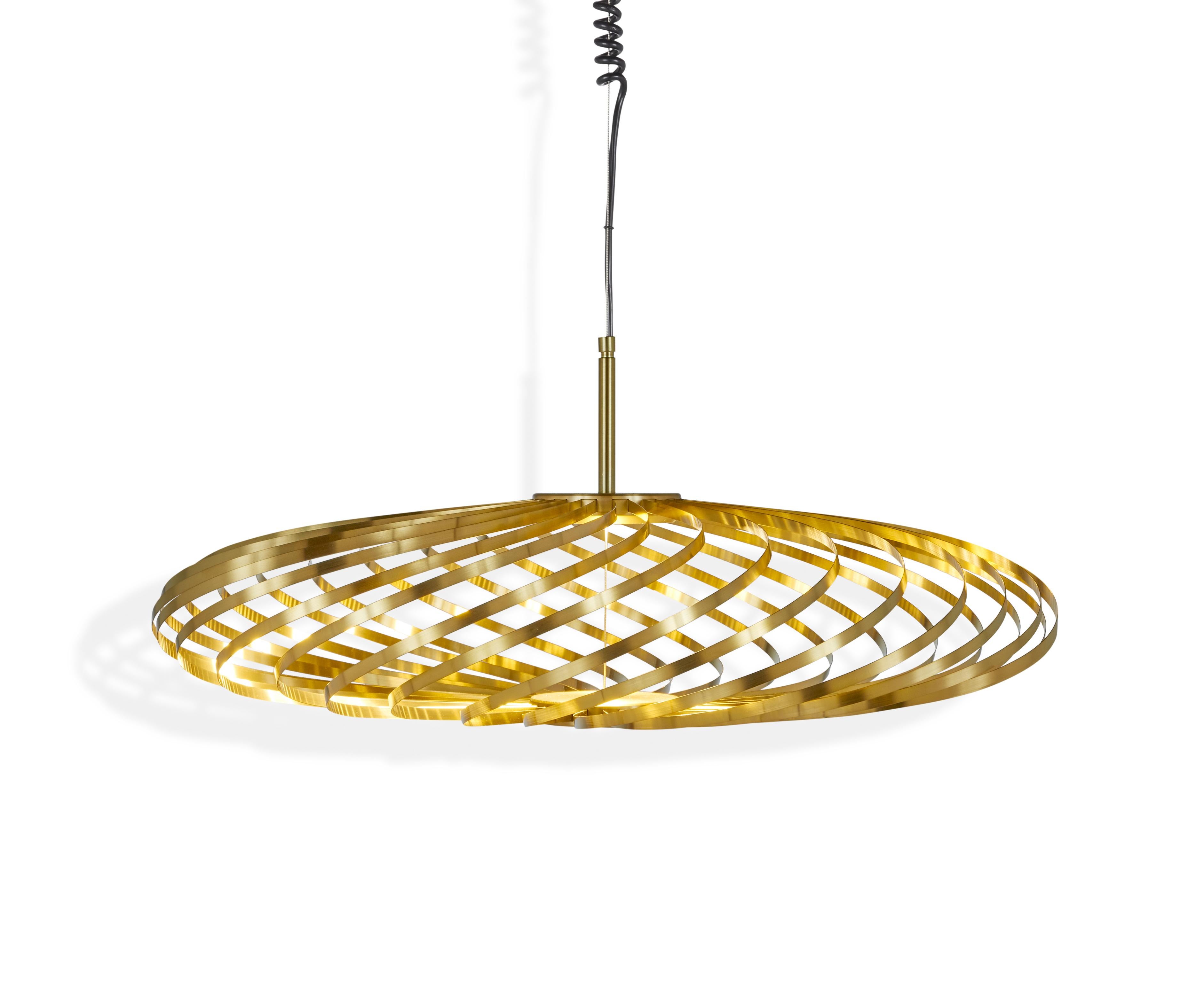 Gold (brass.jpg) Spring LED Small Pendant Light by Tom Dixon 4