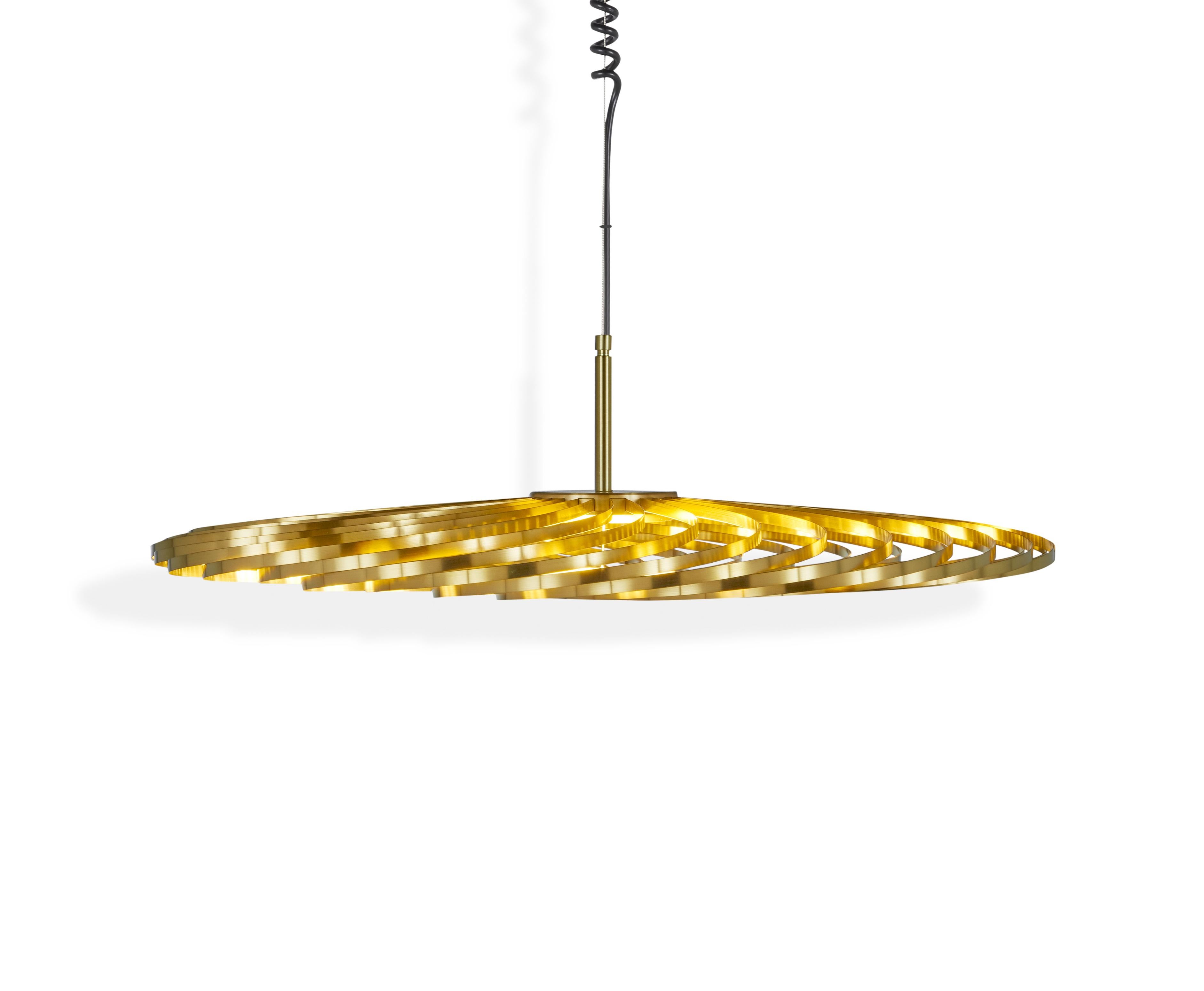 Gold (brass.jpg) Spring LED Small Pendant Light by Tom Dixon 6