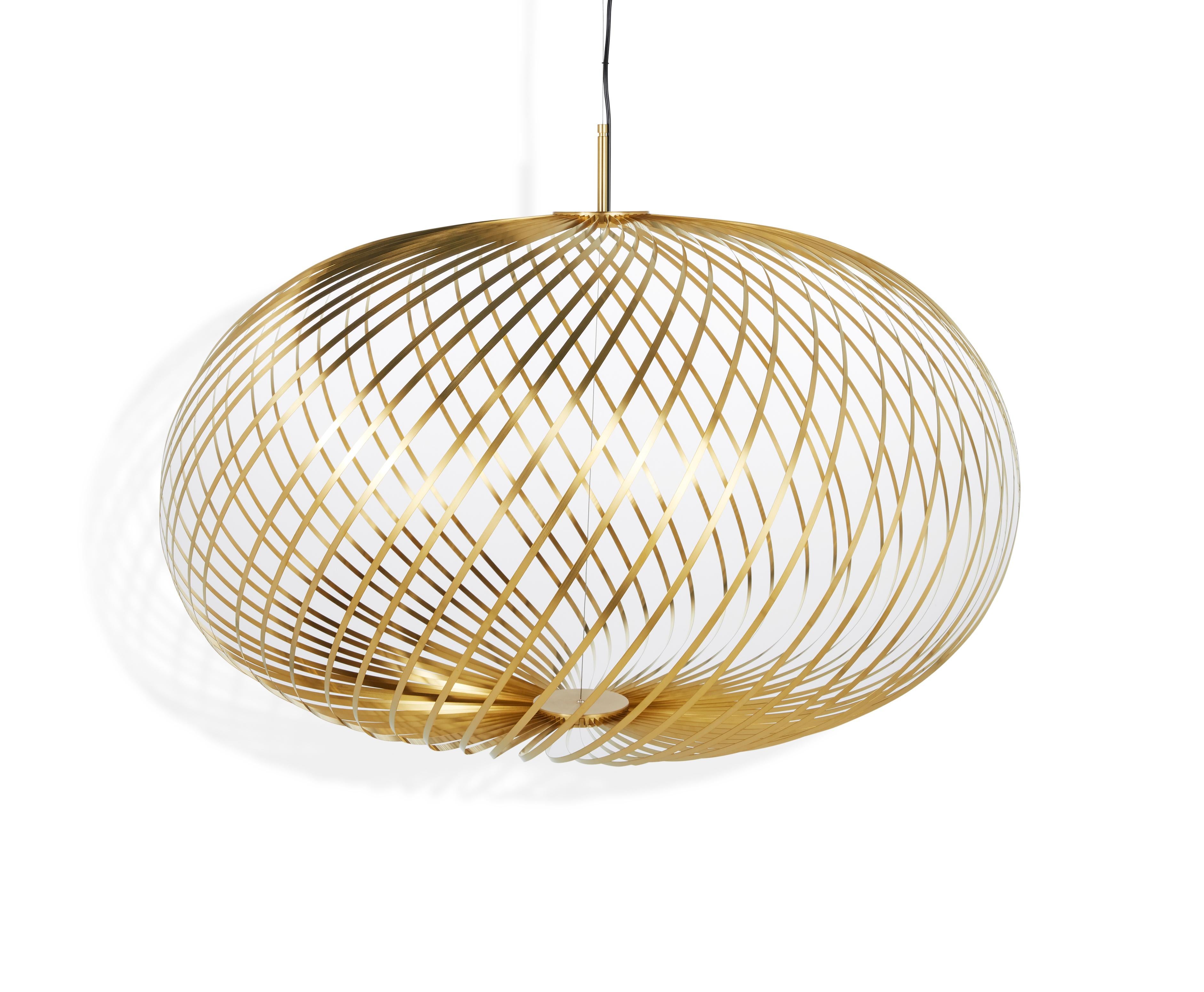 Gold (brass.jpg) Spring LED Large Pendant Light by Tom Dixon