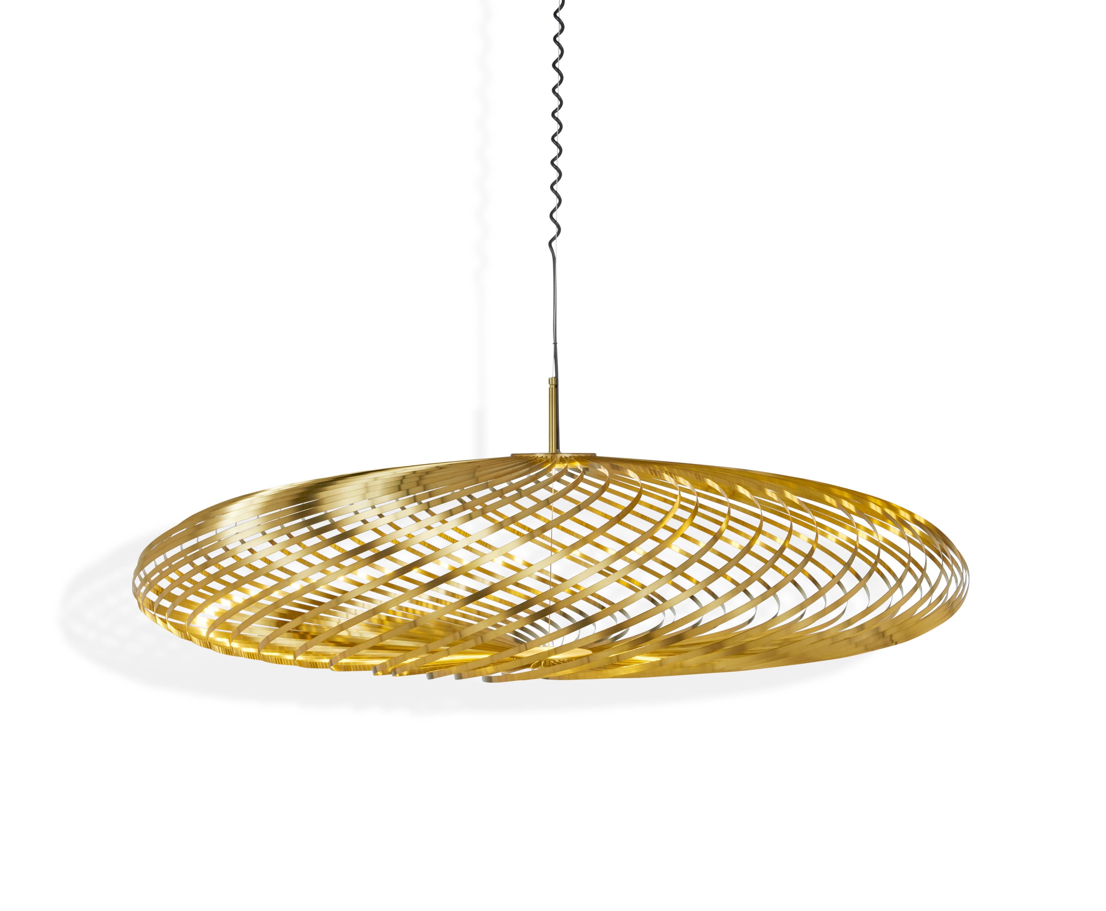 Gold (brass.jpg) Spring LED Large Pendant Light by Tom Dixon 5