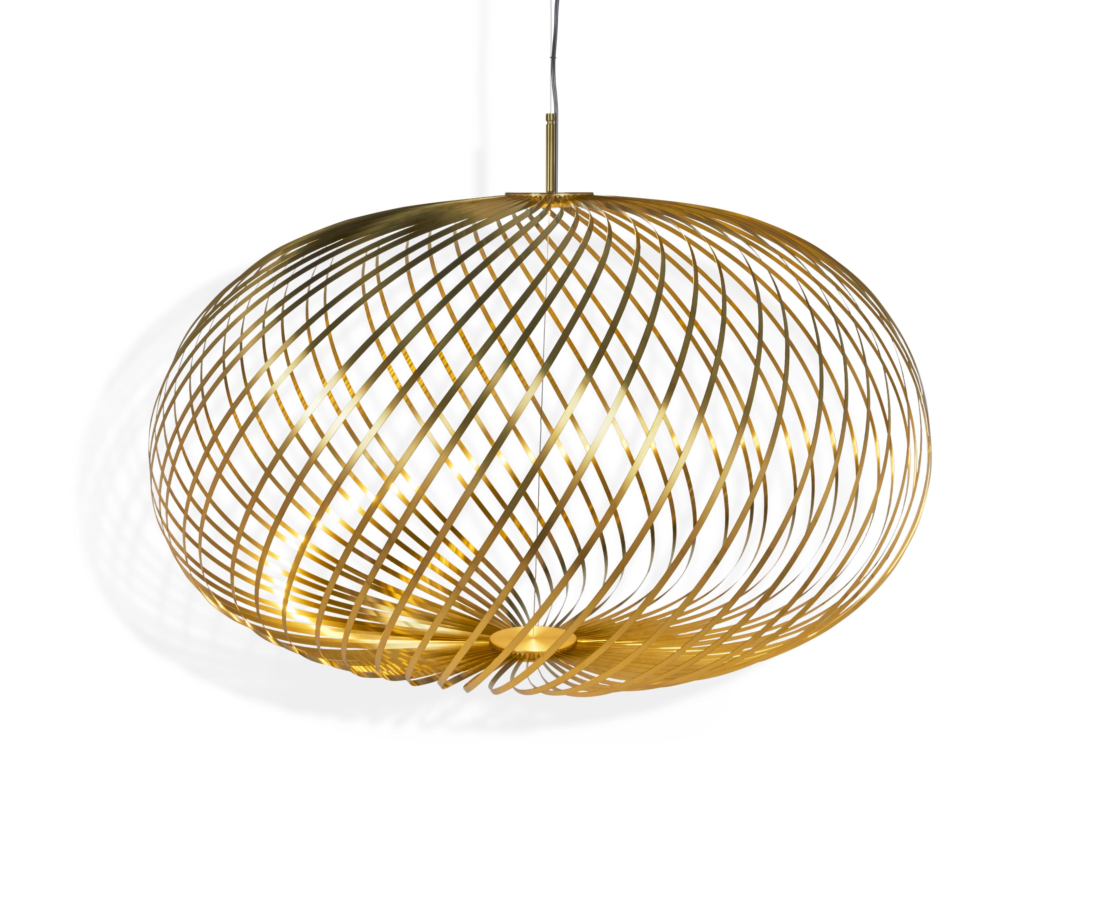 Gold (brass.jpg) Spring LED Large Pendant Light by Tom Dixon 6