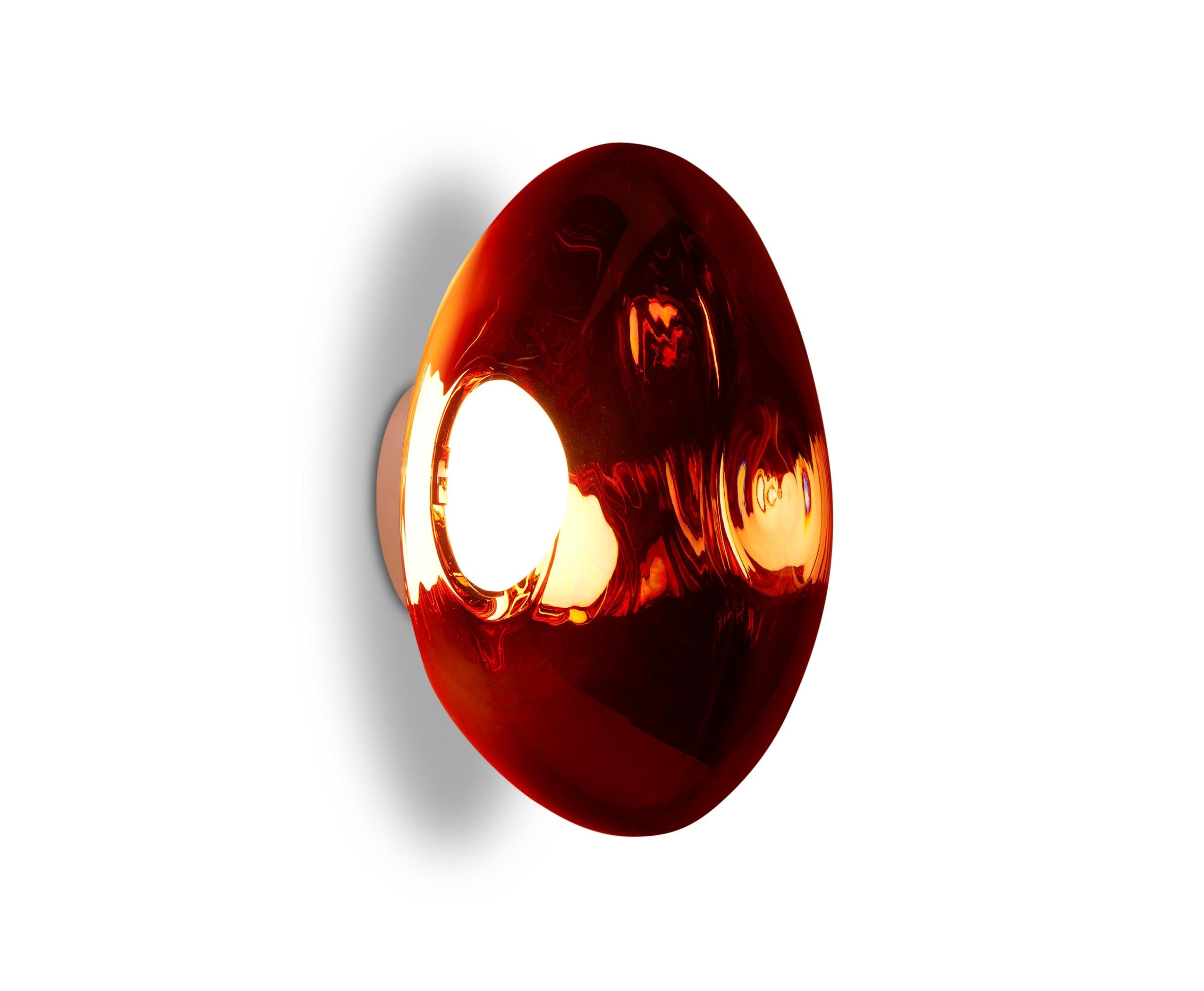 Im Angebot: LED-Oberflächenleuchte aus Schmelzglas von Tom Dixon, Red (melt copper.jpg) 2