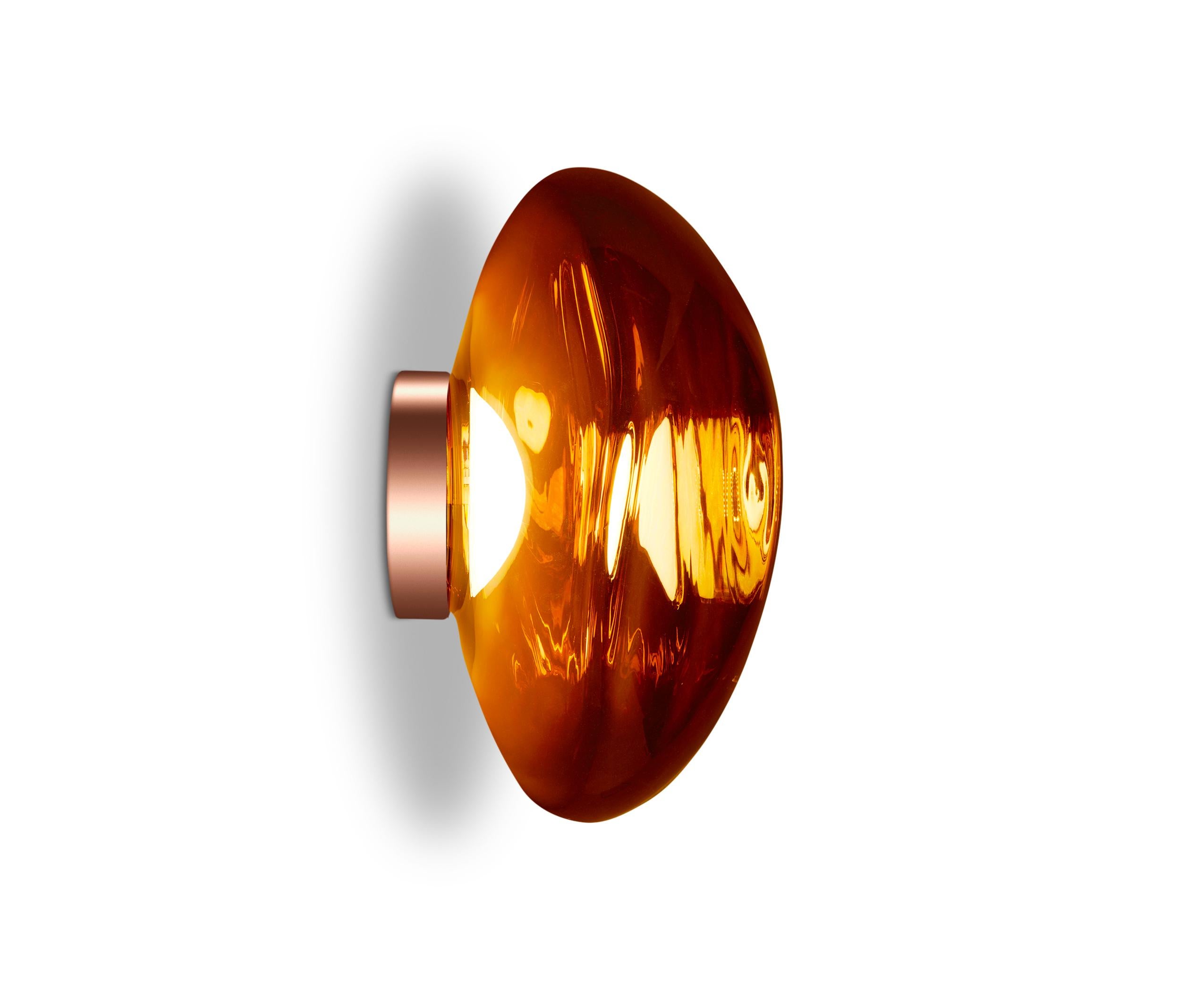 Im Angebot: LED-Oberflächenleuchte aus Schmelzglas von Tom Dixon, Red (melt copper.jpg) 3