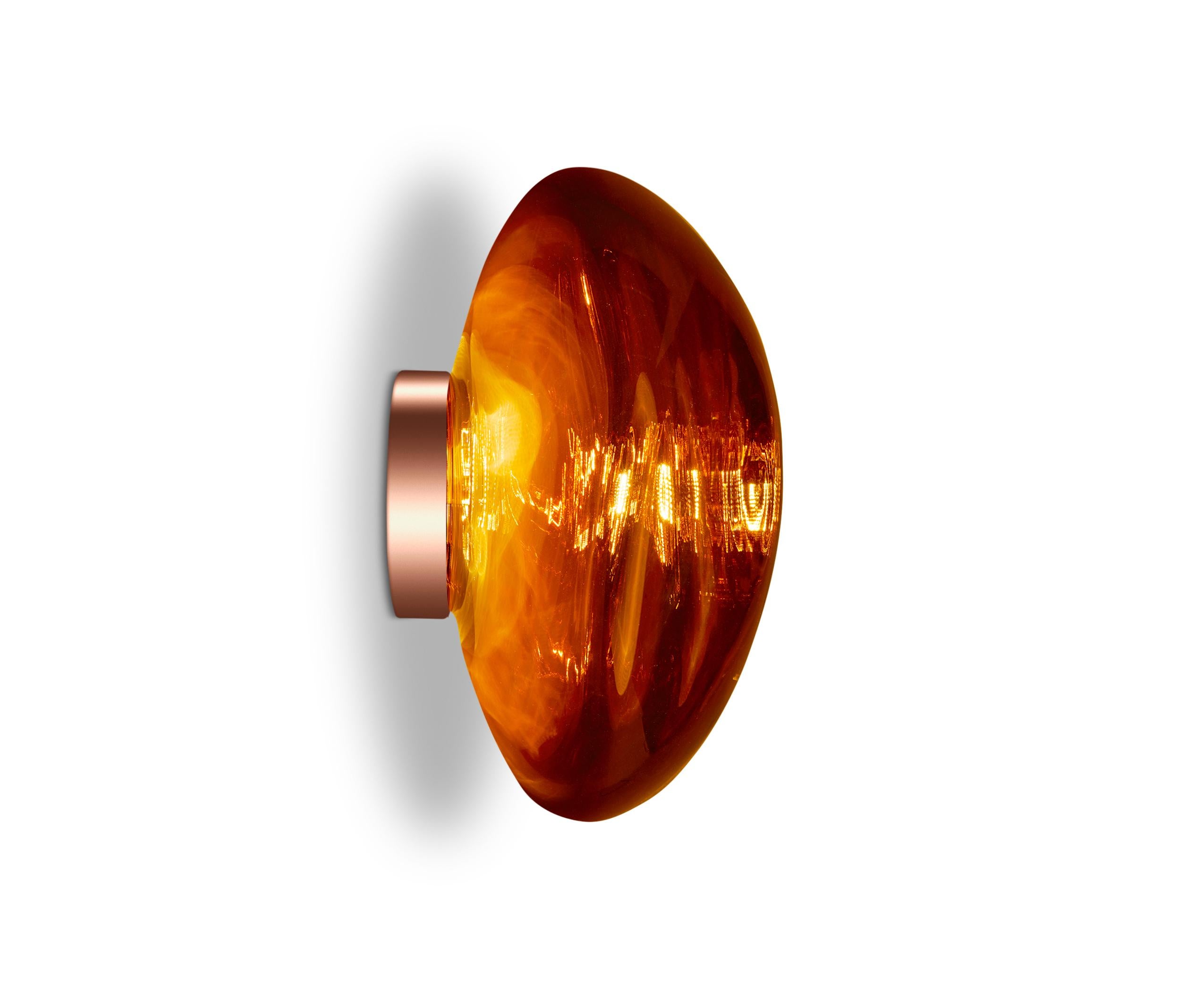 Im Angebot: LED-Oberflächenleuchte aus Schmelzglas von Tom Dixon, Red (melt copper.jpg) 6