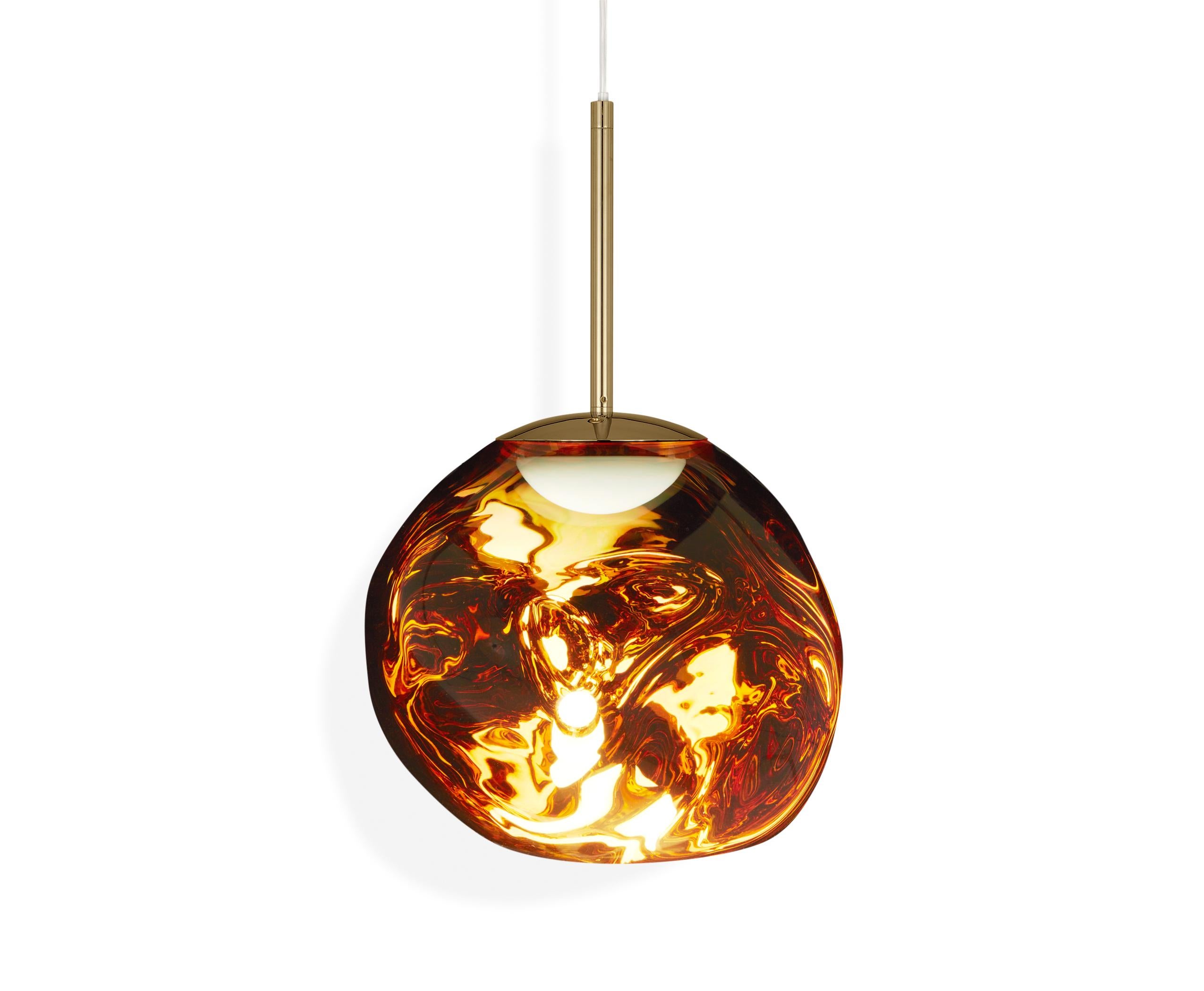 Im Angebot: Mini-LED-Hängelampe aus Schilfrohr von Tom Dixon, Gold (melt gold.jpg)