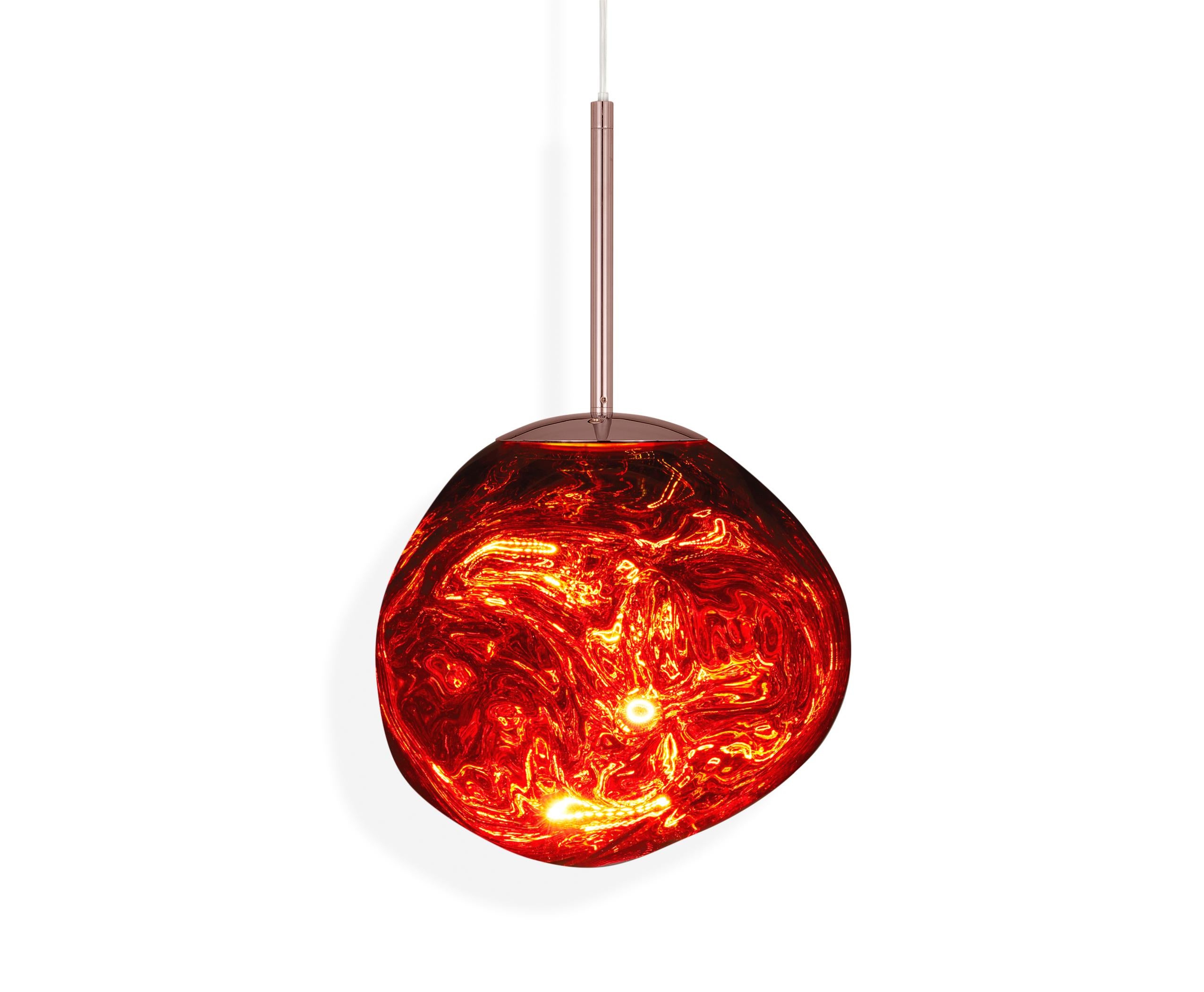 Im Angebot: Mini-LED-Hängelampe aus Schilfrohr von Tom Dixon, Red (melt copper.jpg) 2