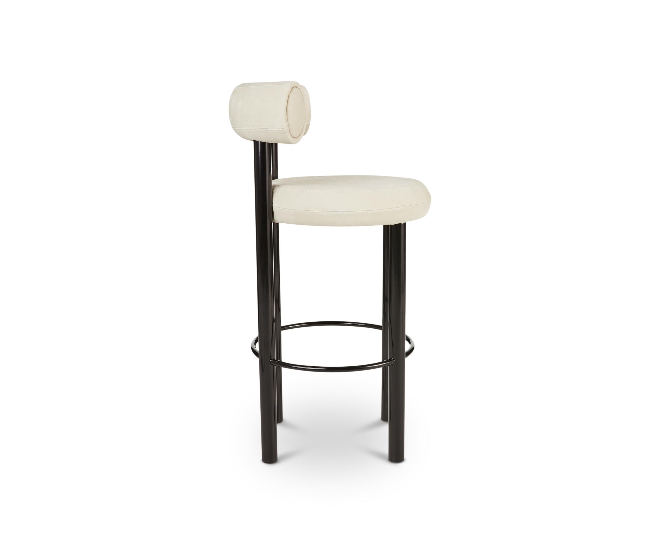 Beige (Royal Nubuck.jpg) FAT Barstool with Black legs by Tom Dixon 2