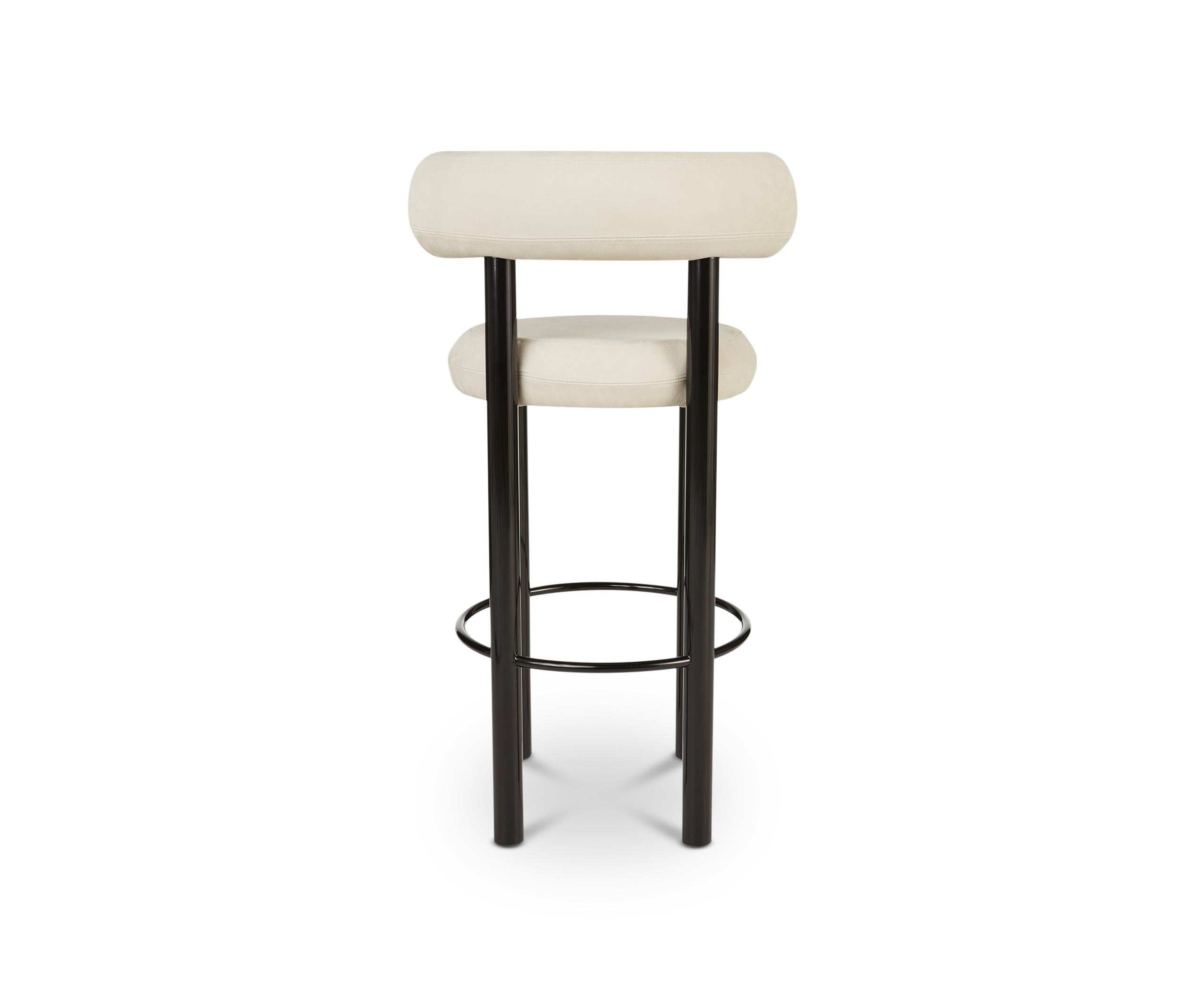 Beige (Royal Nubuck.jpg) FAT Barstool with Black legs by Tom Dixon 4