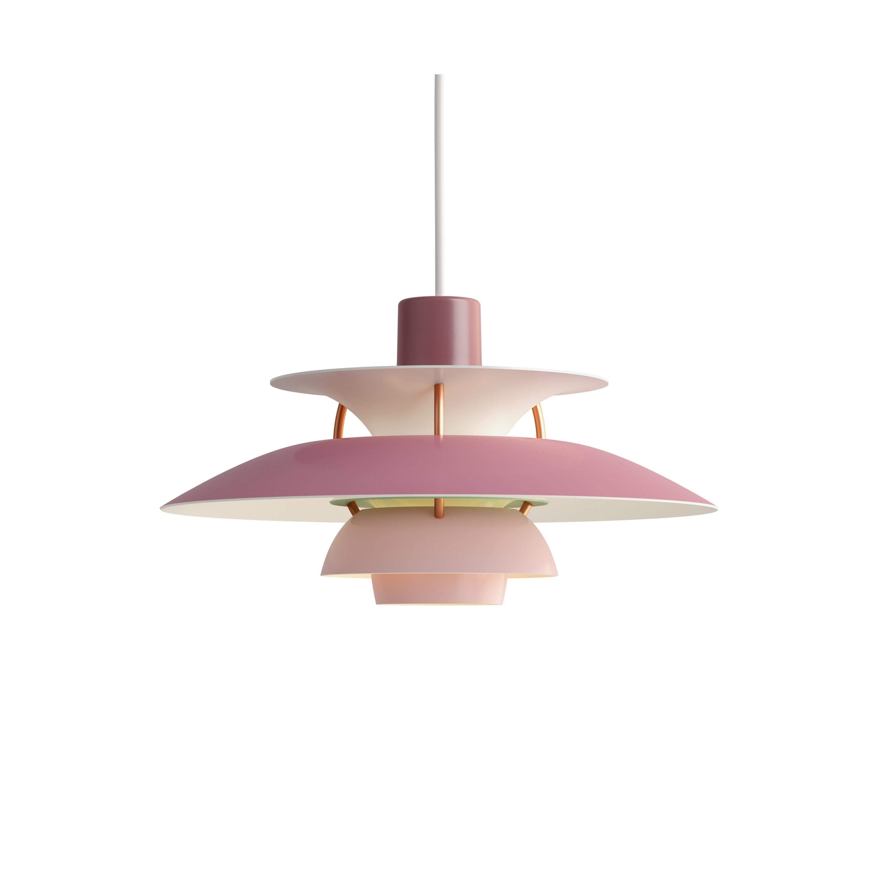 En vente : Pink (rose.jpg) Mini lampe à suspension Louis Poulsen PH5 de Poul Henningsen