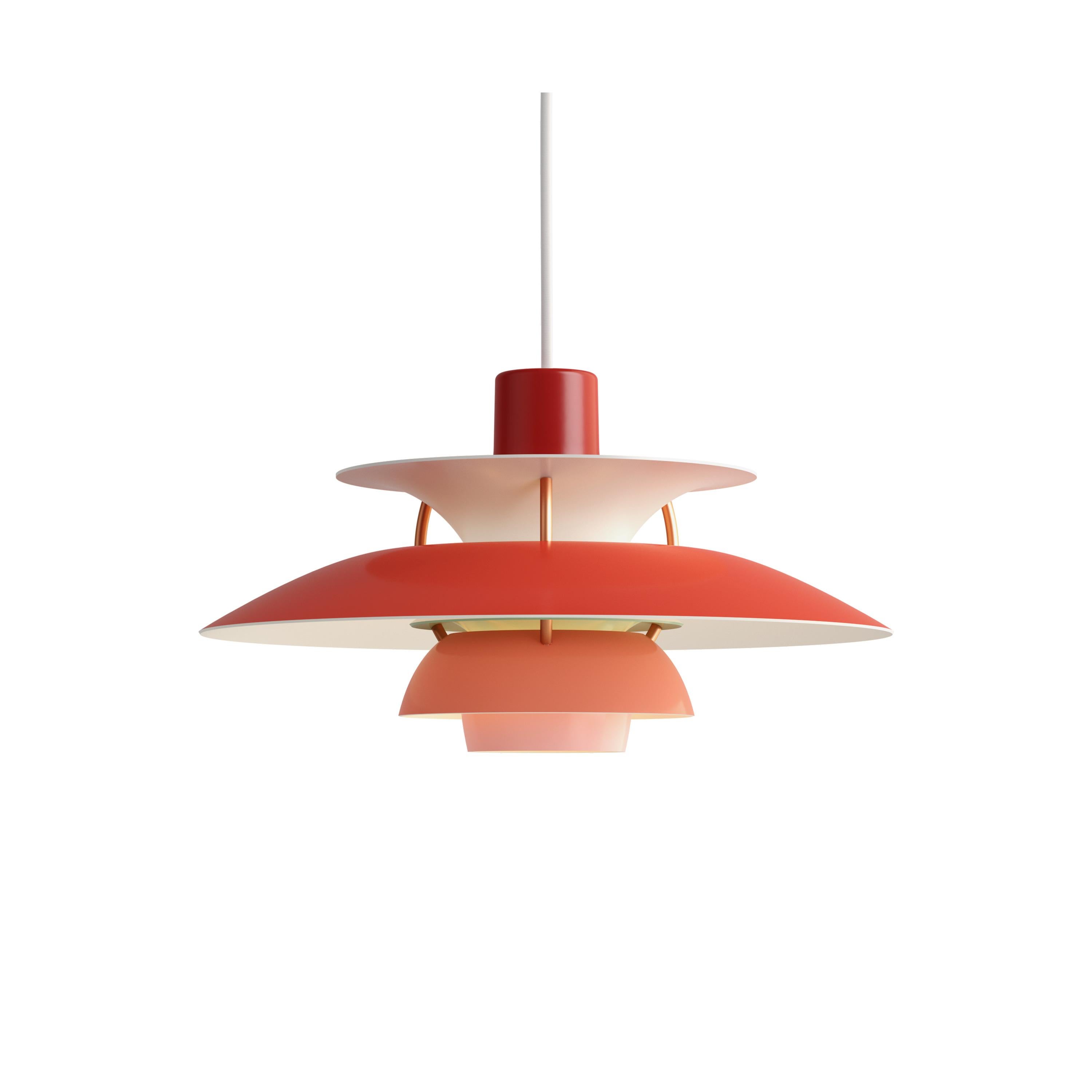 En vente : Red (red.jpg) Mini lampe à suspension Louis Poulsen PH5 de Poul Henningsen