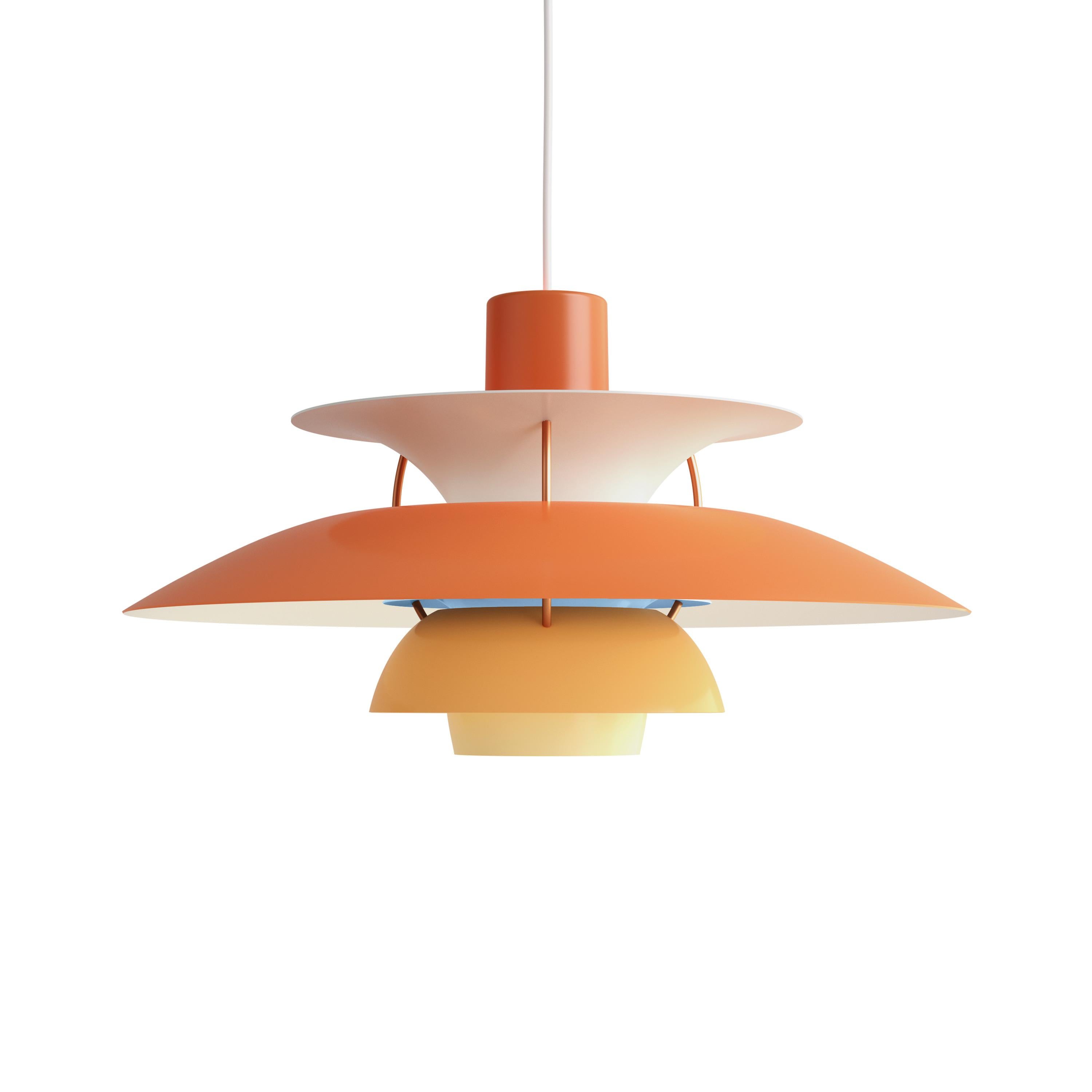 En vente : Orange (orange.jpg) Lampe à suspension PH 5 Louis Poulsen par Poul Henningsen