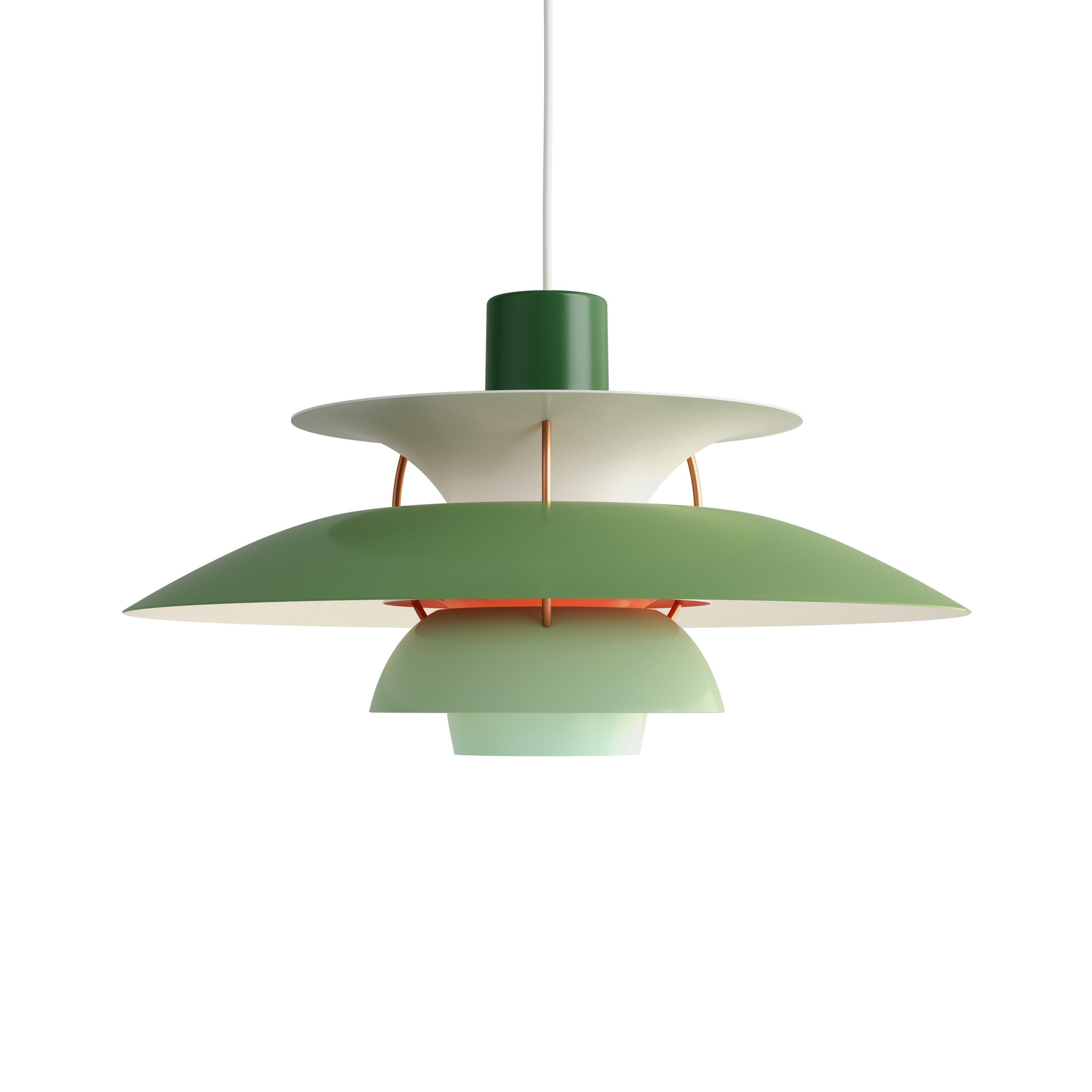 En vente : Green (green.jpg) Lampe à suspension PH 5 Louis Poulsen par Poul Henningsen