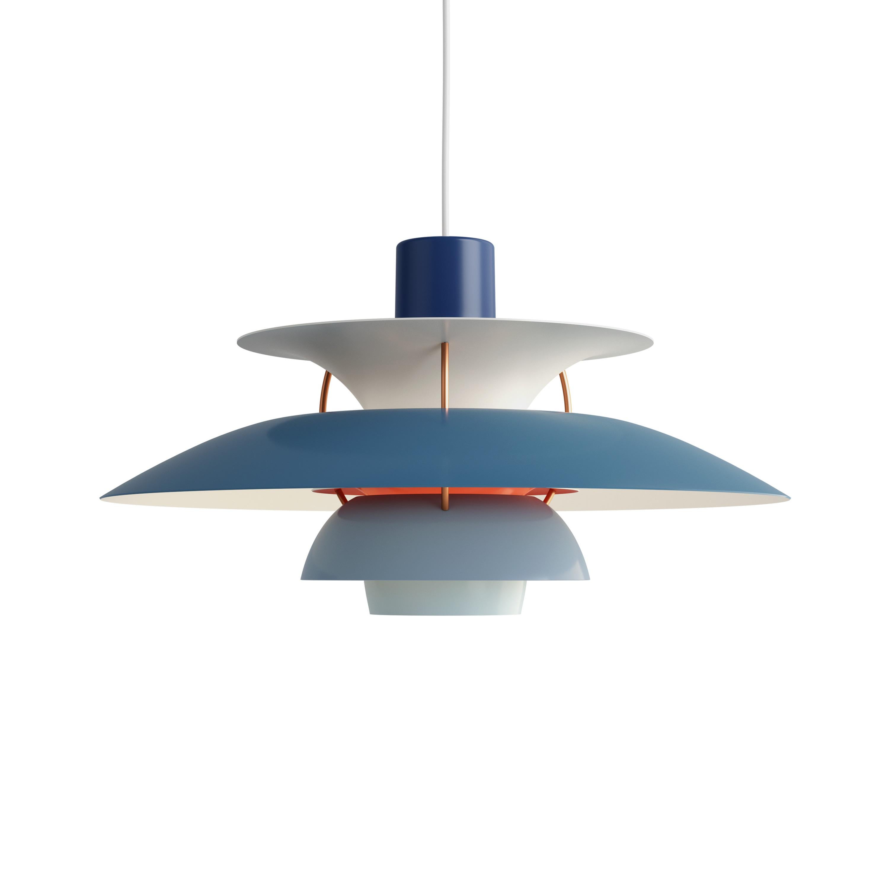 En vente : Blue (blue.jpg) Lampe à suspension PH 5 Louis Poulsen par Poul Henningsen