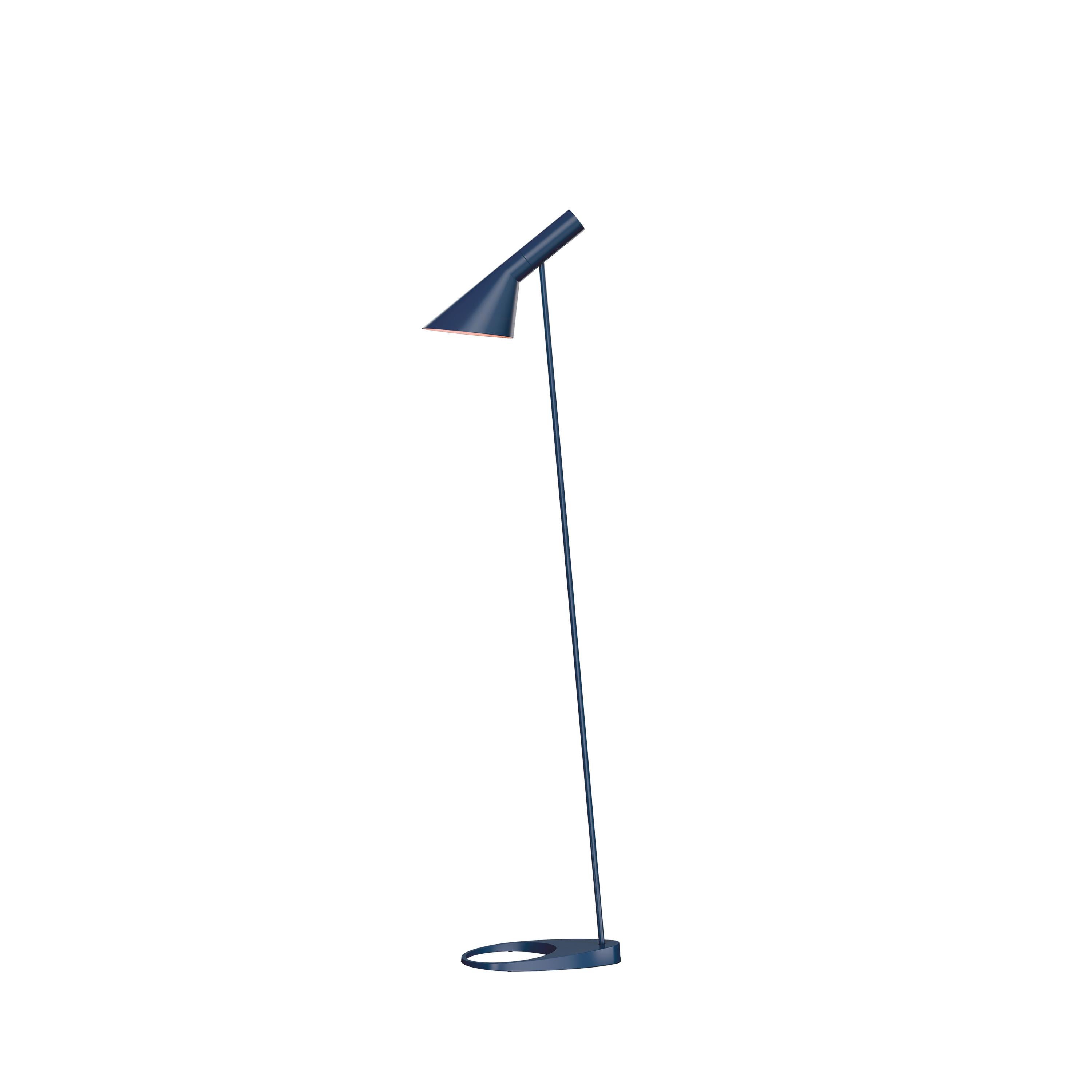 For Sale: Blue (midnight blue.jpg) Louis Poulsen AJ Floor Lamp by Arne Jacobsen
