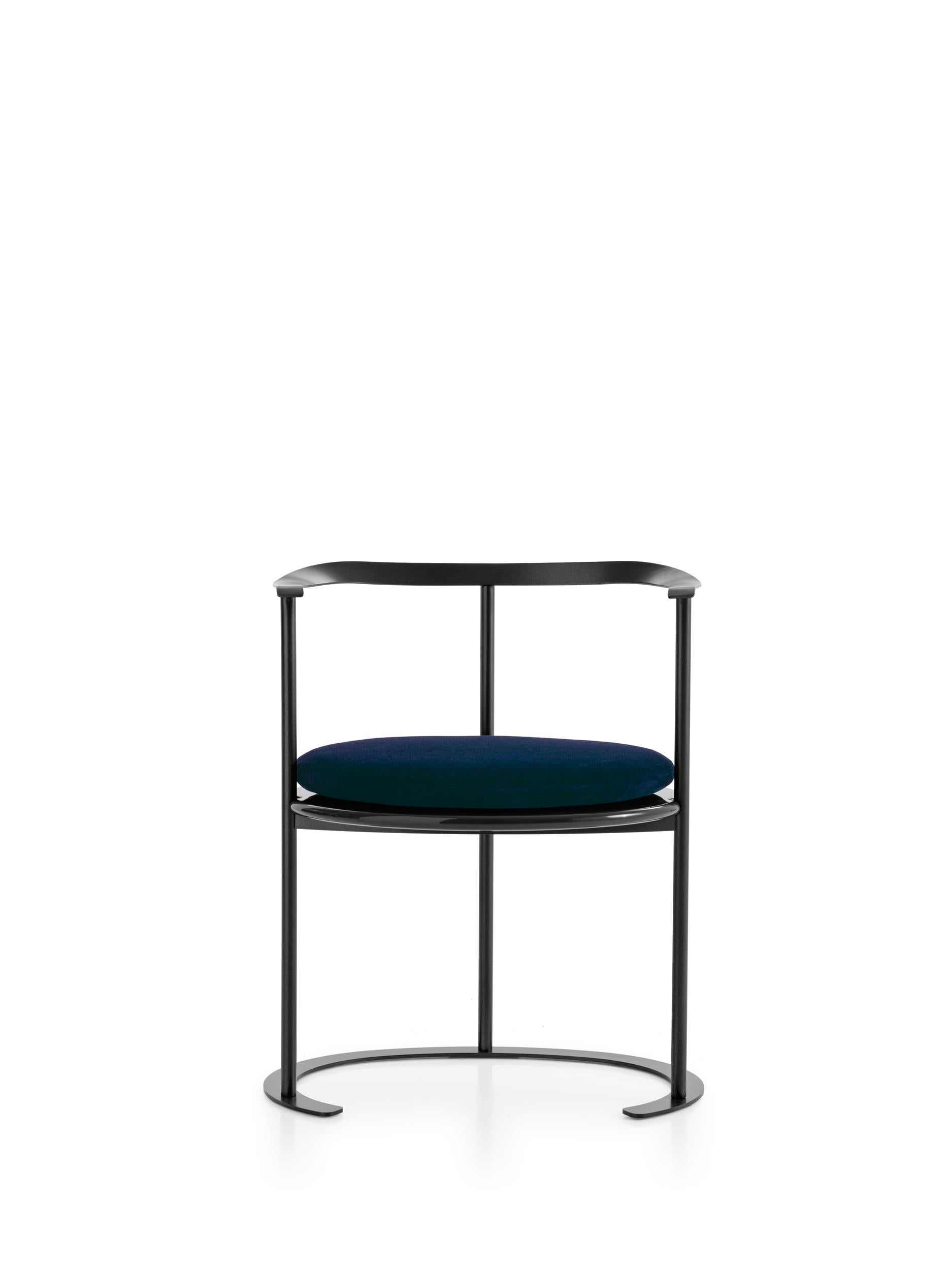Im Angebot: Azucena Catilina Kleiner Sessel mit Sitzkissen von Luigi Caccia Dominioni, Blue (MOHAIR/D VELVET BLUE 2971800)