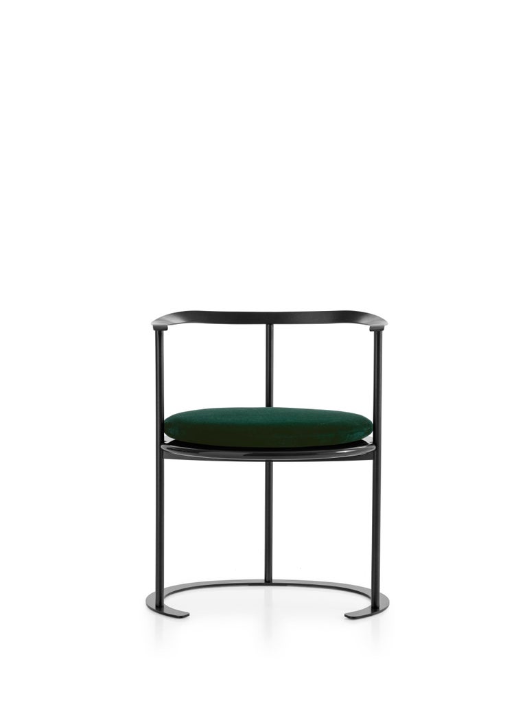 For Sale: Green (MOHAIR/D VELVET DARK GREEN - 2971400) Azucena Catilina Small Armchair with Seat Cushion by Luigi Caccia Dominioni