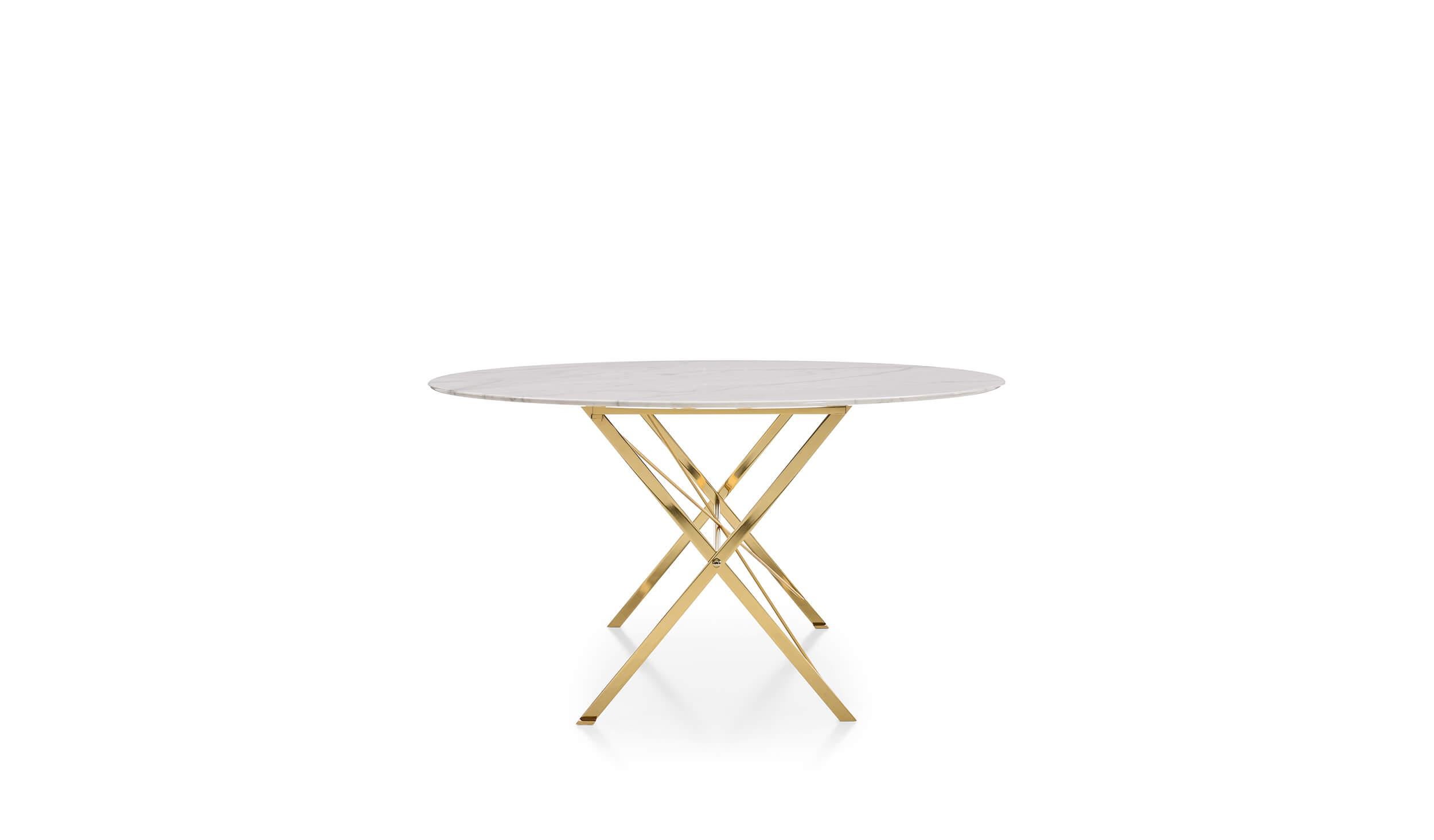 En vente : Beige (0184P Glossy Calacatta White) Petite table ovale Cavalletto Azucena de Luigi Caccia Dominioni